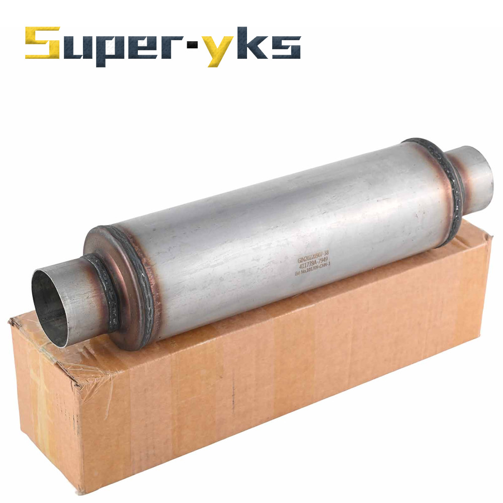 2.5″ In/Out – Round – Moderate Sound Exhaust Muffler Universal Stainless S71416