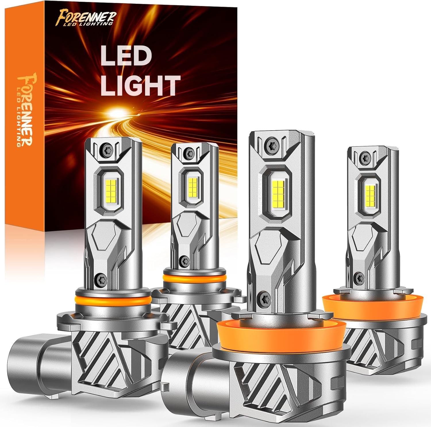 Forenner H11/H8/H9+9005/HB3 LED Headlight HI/Low/Fog Light Bulb 6500K Cool White