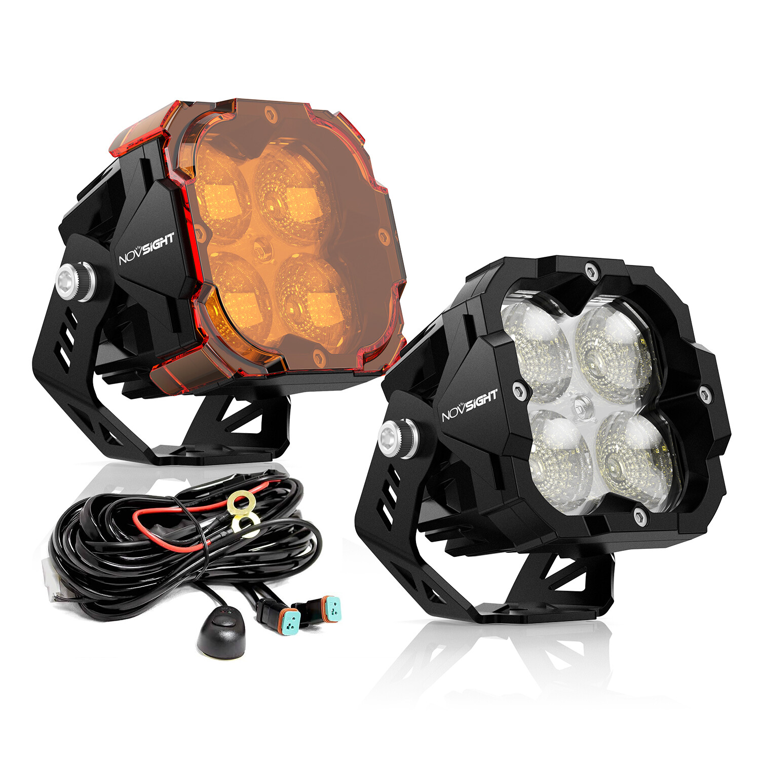 NOVSIGHT 3″ Car LED Work Offroad Lights Pod Driving Lamp For Jeep Truck SUV ATV