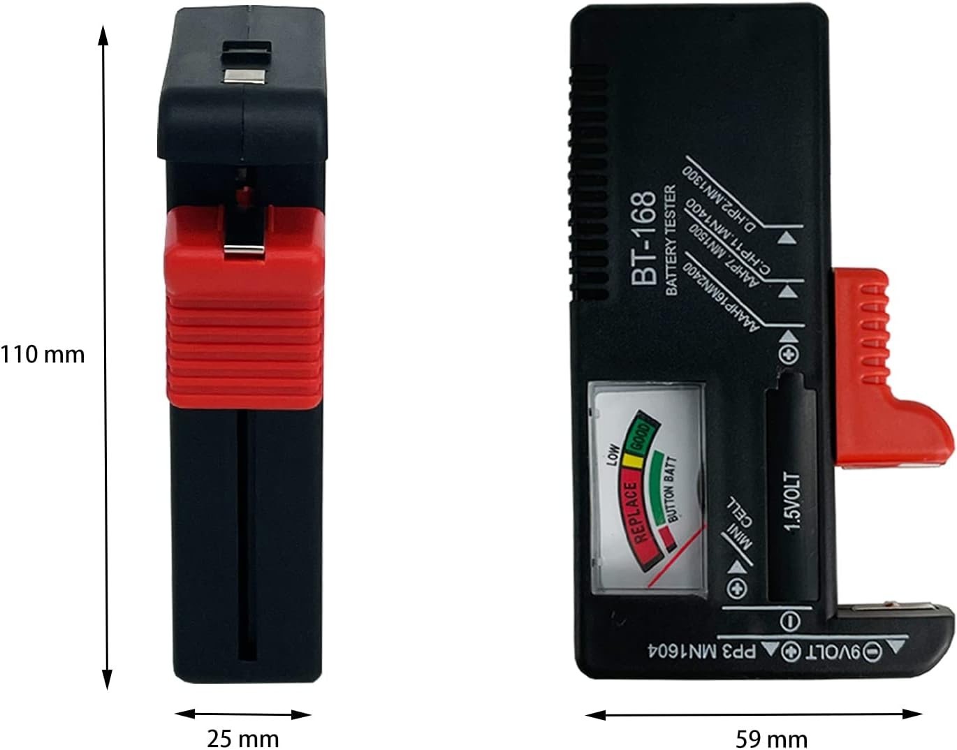 Battery Tester Checker, Universal Small Battery Tester for AAA AA C D 9V 1.5V…