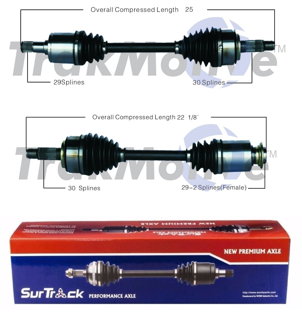 SurTrack Pair Set of 2 Front CV Axle Shafts For Acura RDX 2007-2012