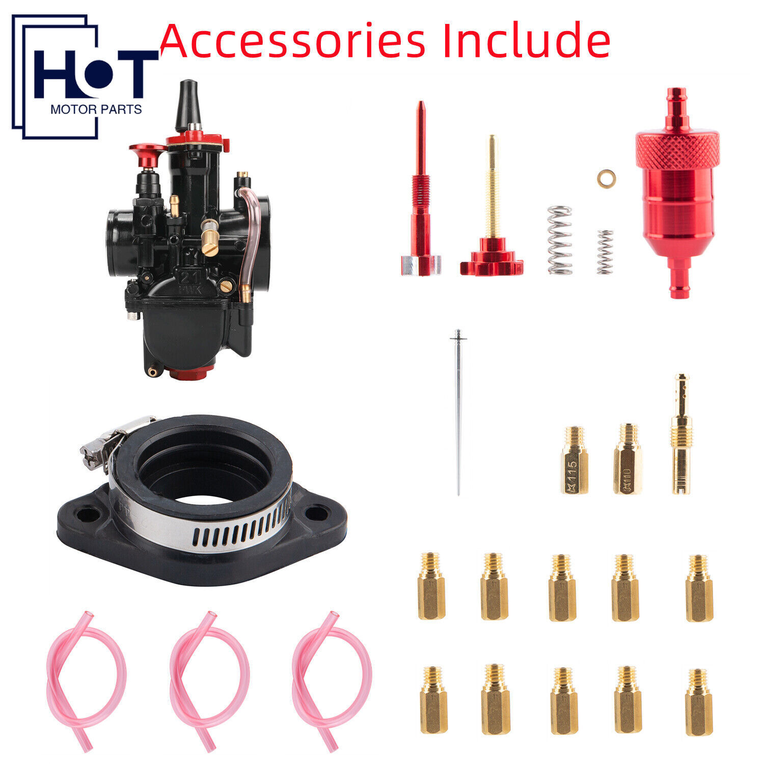 New PWK 24 mm Racing Carburetor Kit For 50cc-110cc Engine Scooter ATV Dirt Bike