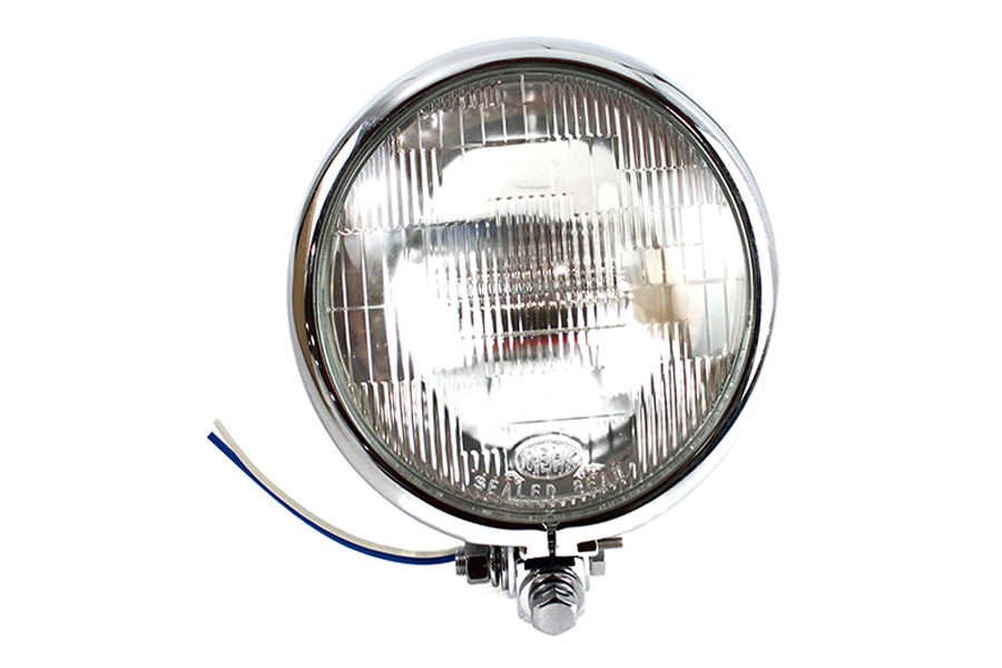 5-3/4 inch Round Headlamp Assembly Chrome for Harley-Davidson
