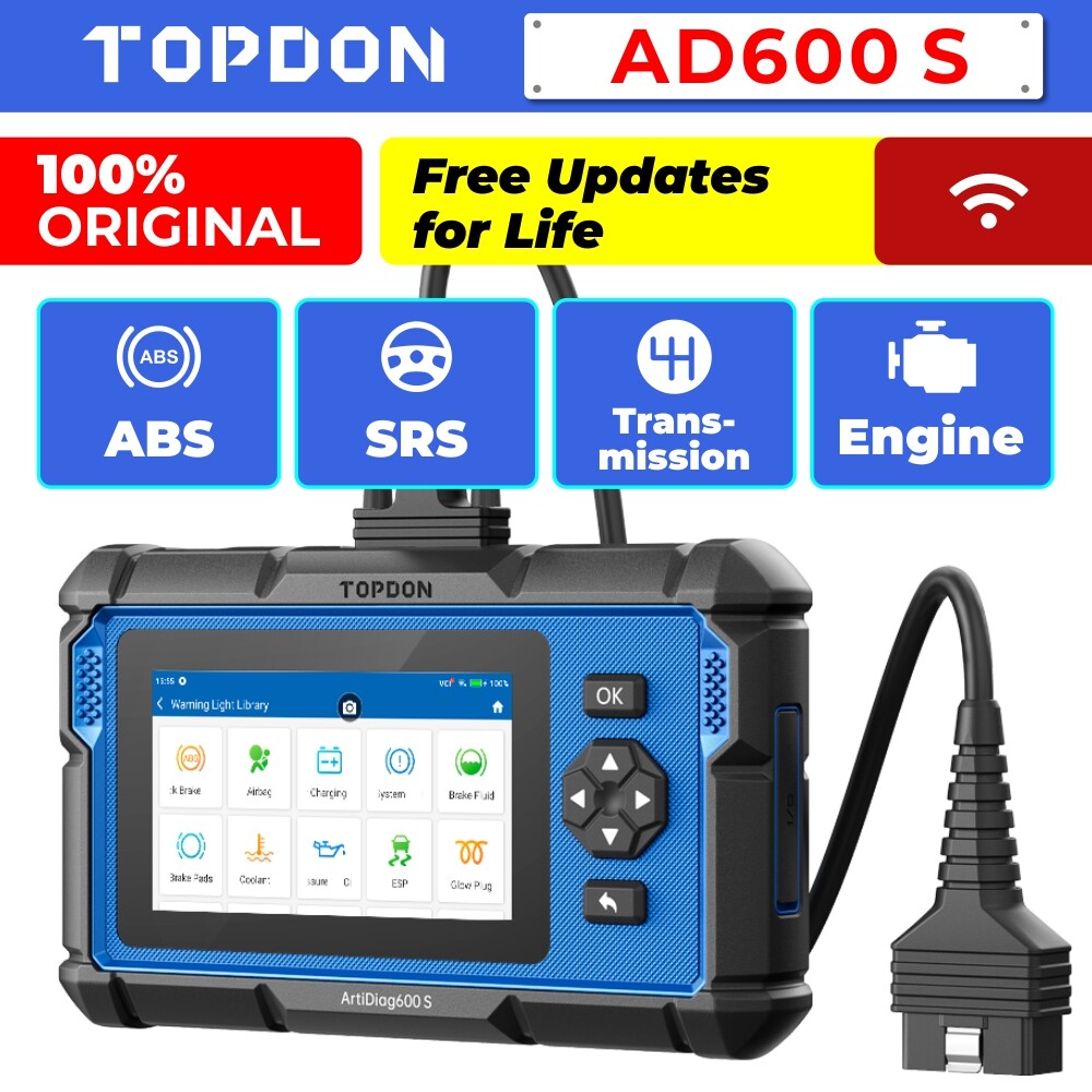 TOPDON AD600S Car OBD2 Scanner Diagnostic Scan Tool BCM ECM TCM DPF SAS Oil TPMS