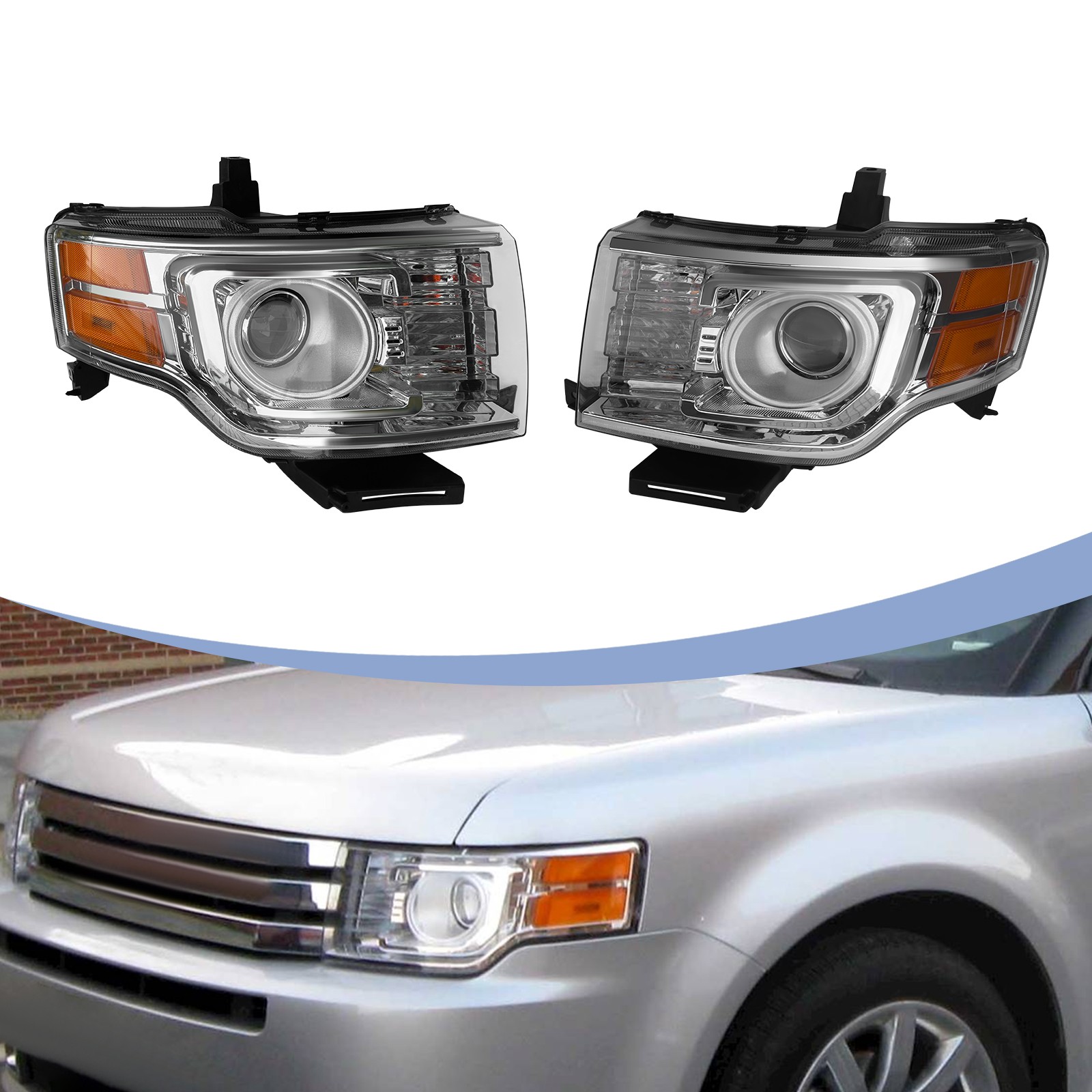 1 Pair HID XENON Headlight Set For 2009-2012 Ford Flex Limited /Titanium USA NEW