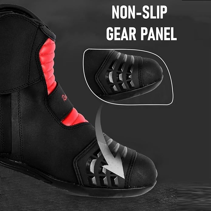 Mens Motorbike Leather Boots Short Ankle Waterproof Shoes Protective Footwear