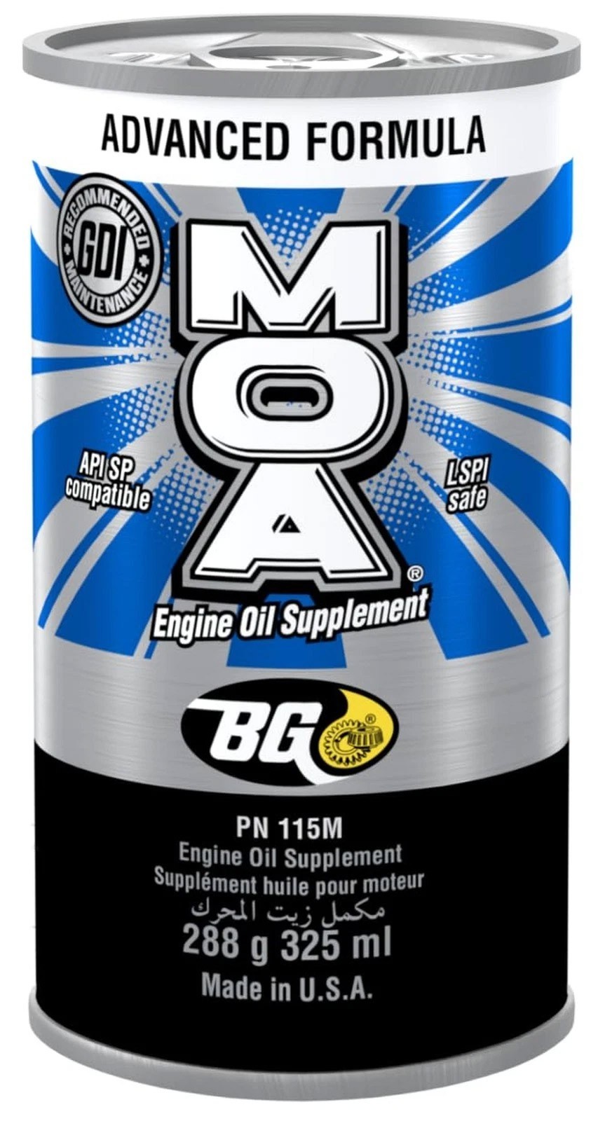 BG MOA Engine Oil Supplement PN 115WOR 11 oz 325mL Oil Additive API SP