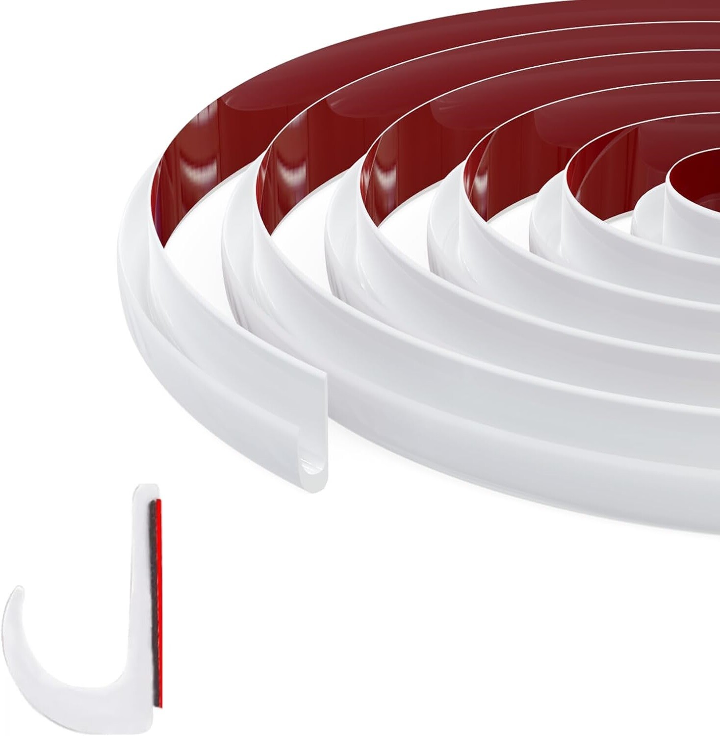16FT J-Shape For RV Rain Gutter Drip Rail Trim Flexible PVC with Strong Adhesive