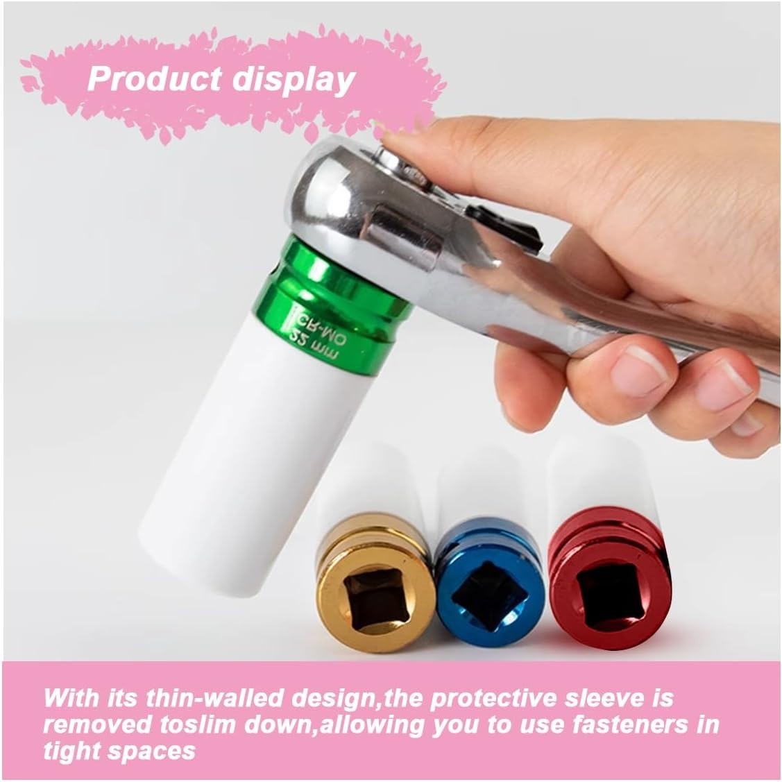 Durable 21mm Lug Nut Impact Socket with Non-Scratch Sleeve for Auto Maintenance