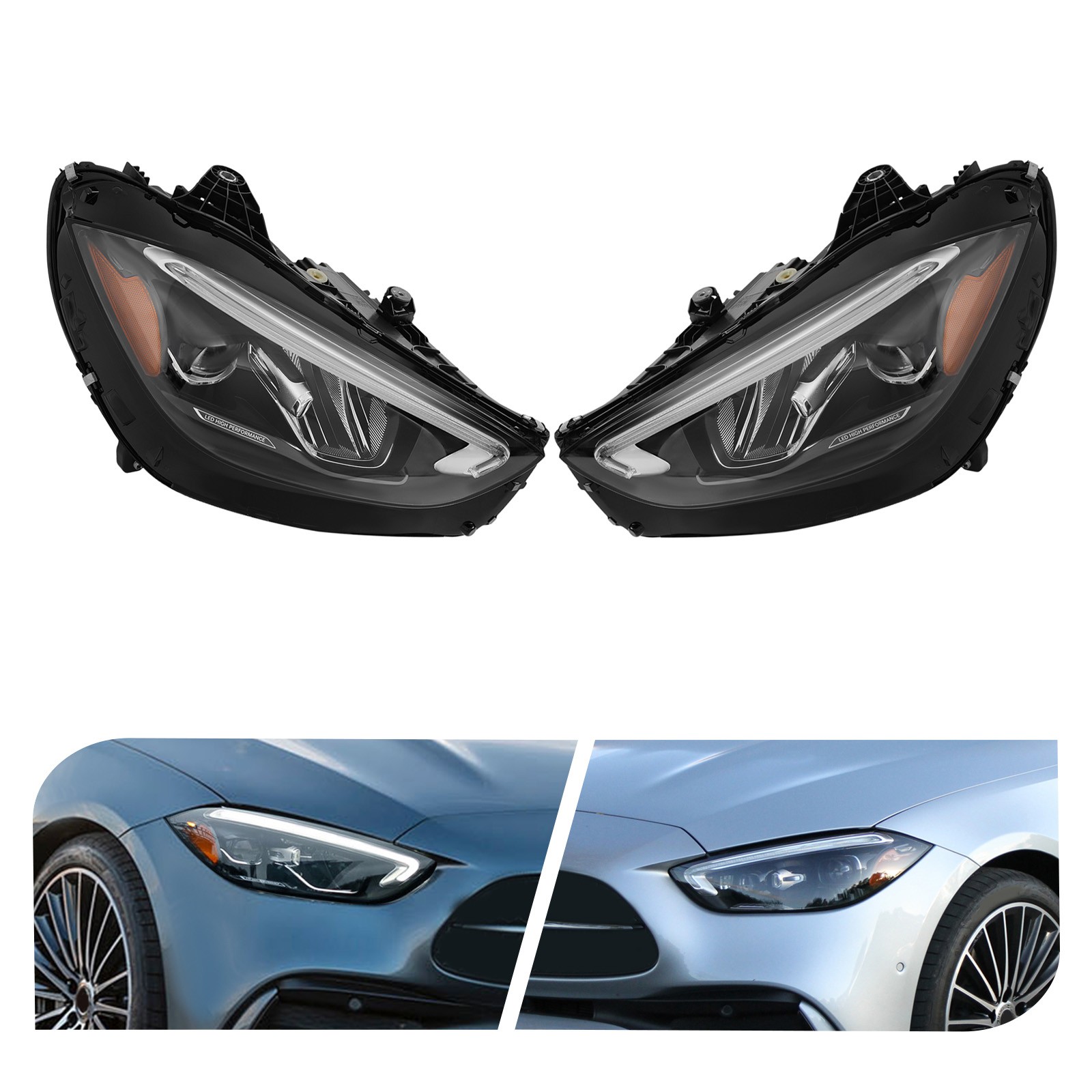 For 2022-2024 Mercedes-Benz C-Class C300 W205 LED Headlight Headlamps LH/RH Opt.