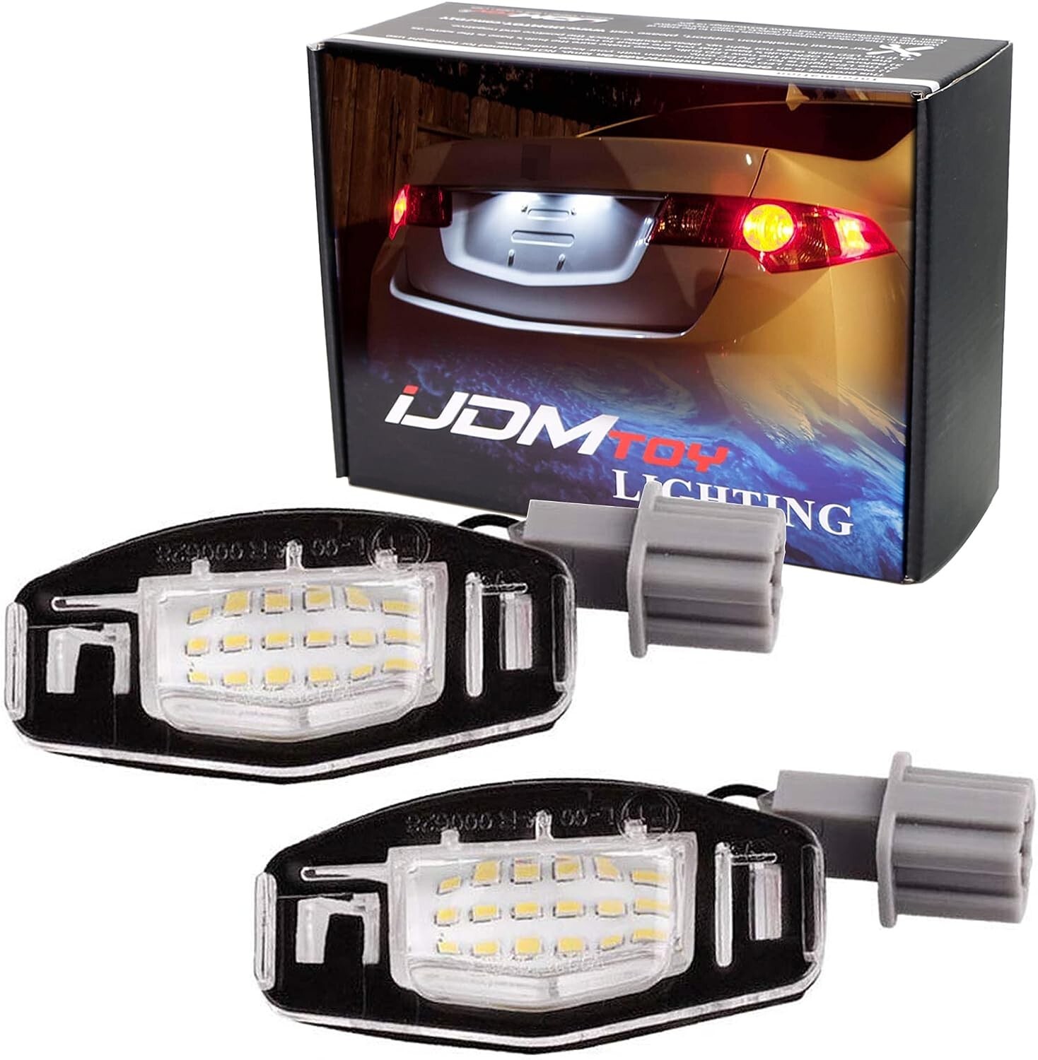 Direct Fit White LED License Plate Light Lamps For Acura TL TSX Honda Civic, etc