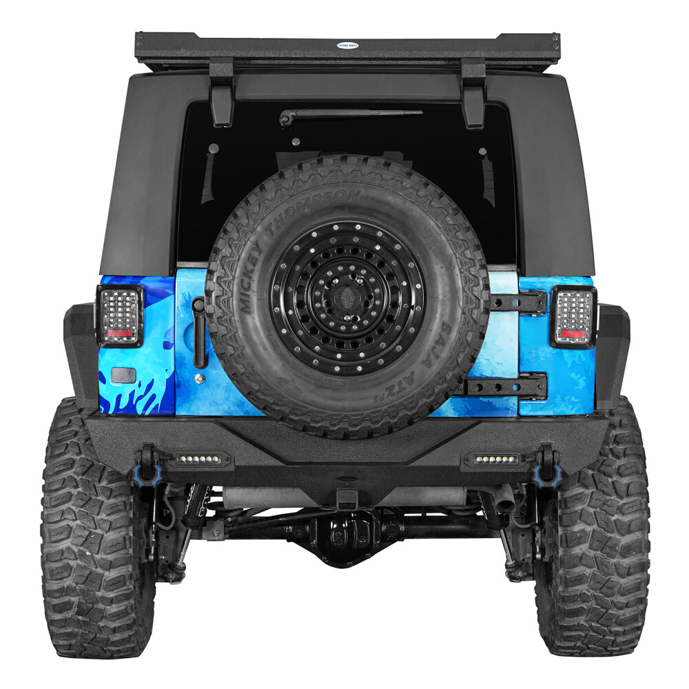 Rear Bumper w/ Receiver Hitch & LED Light & D Ring Fit 07-18 Jeep JK Wrangler JK