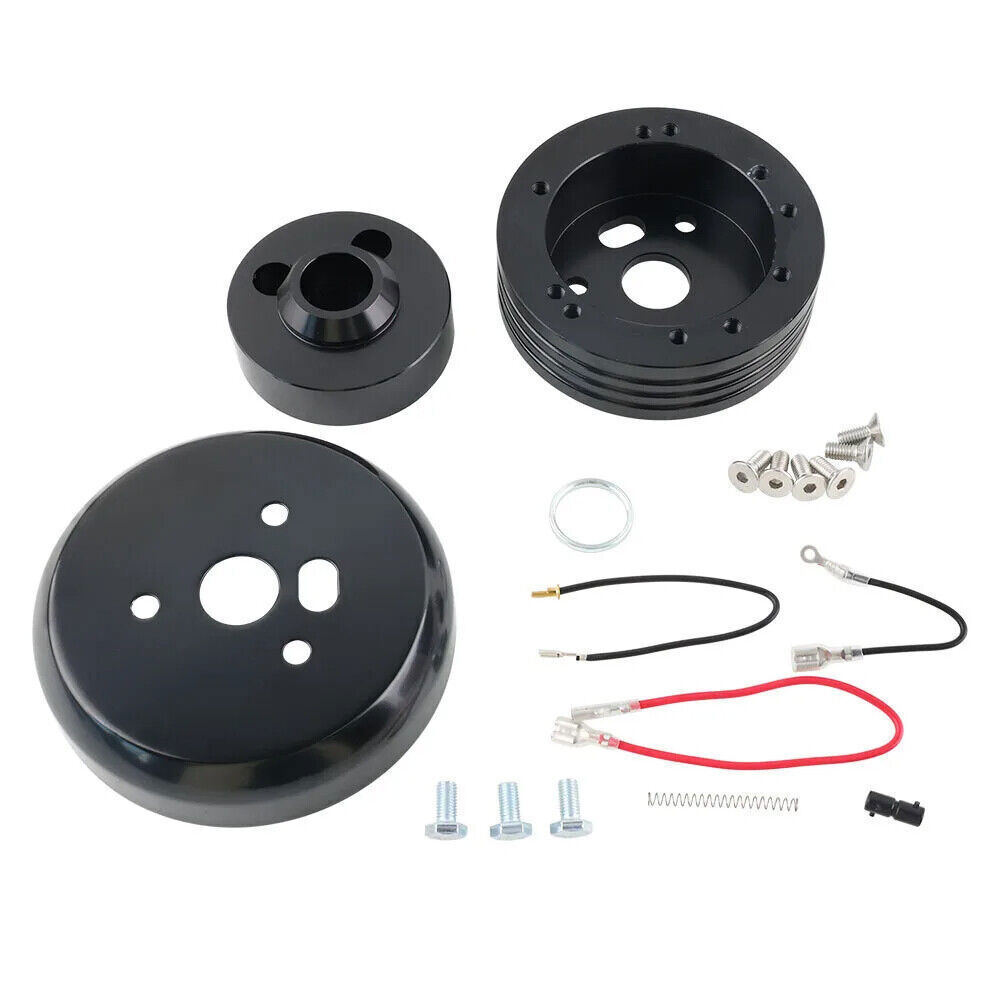 For GM Chevy 5 & 6 Hole Steering Wheel Hub Adapter Flaming River Ididit BlacK