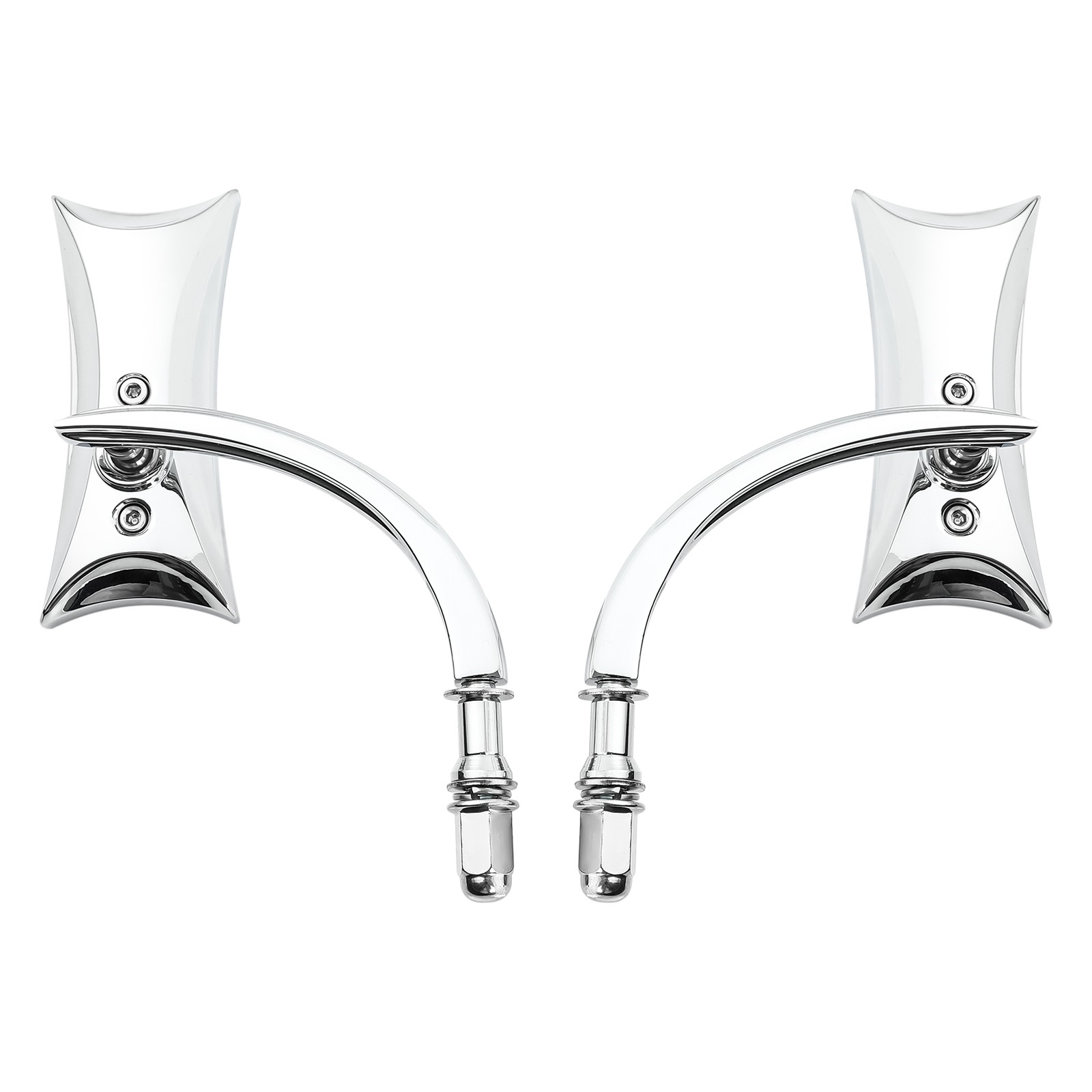Chrome Motorcycle Rectangle Rearview Side Mirrors For Honda Fury VT1300CX Custom