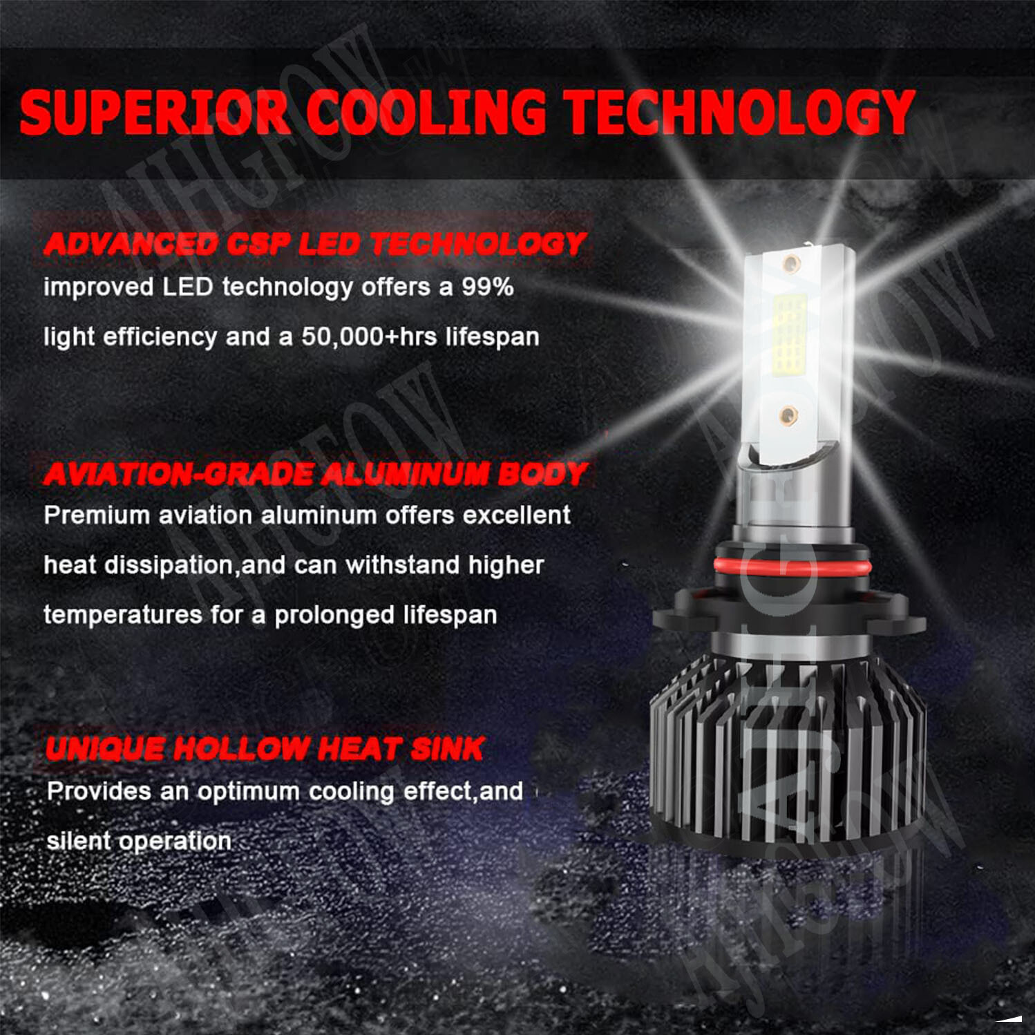 9005+9006 Combo LED Headlight 240W 60000LM High/Low Beam 6000K White 4 Bulbs Kit