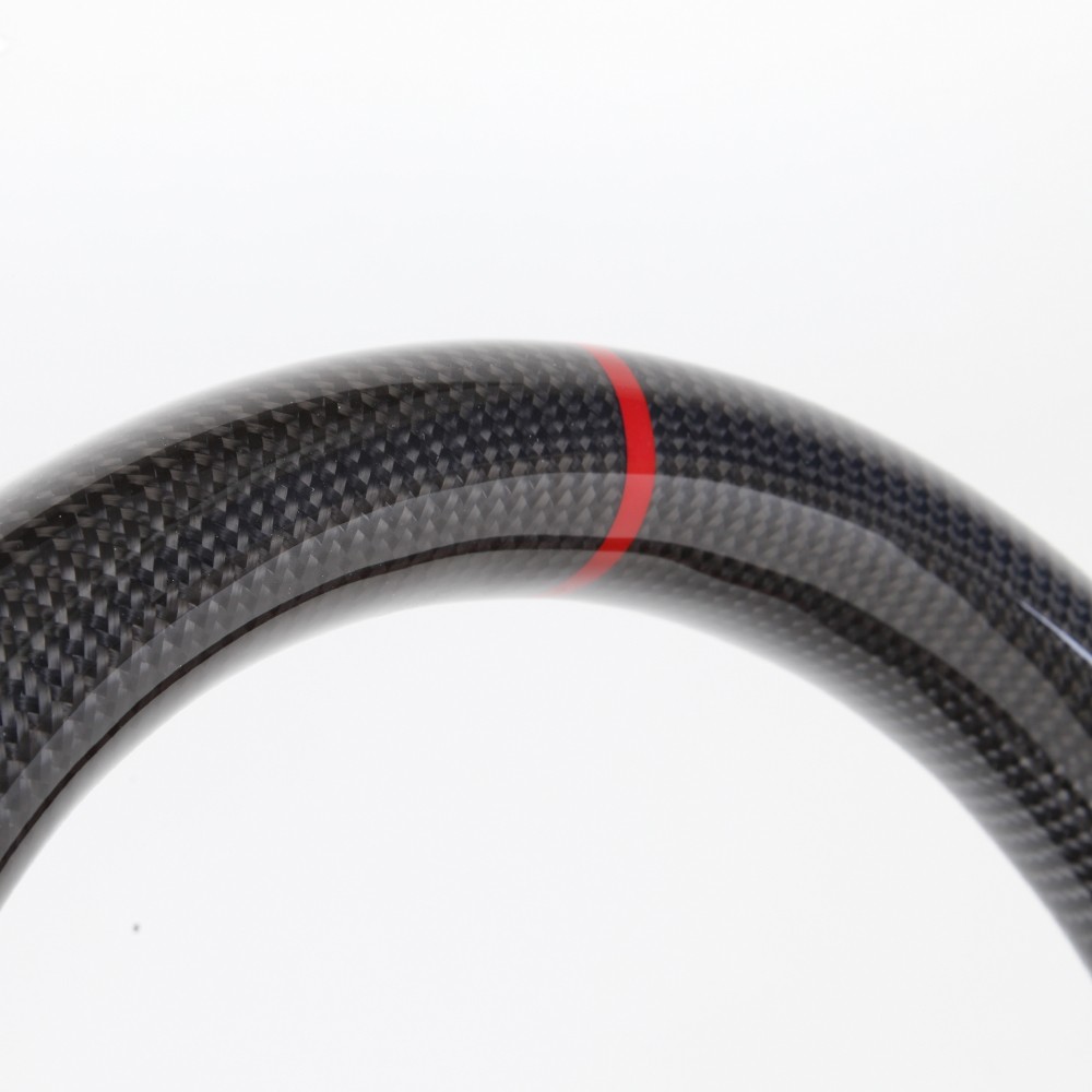 Real Carbon Fiber Steering Wheel For VW MK7 MK 7.5 Golf GTI 2013-2020 Red Line