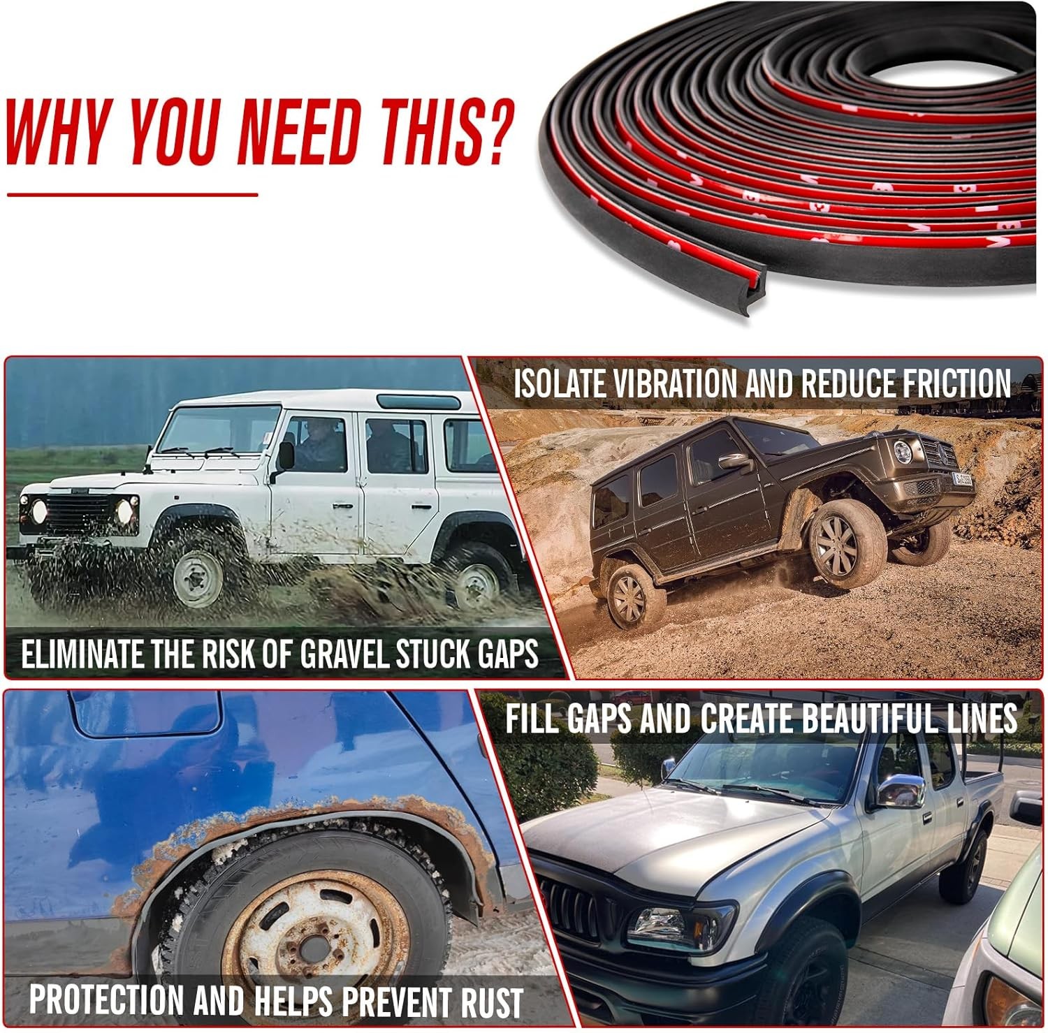 30Ft For Toyota Accessories Car Fender Flares Edge Trim Rubber Seal Wheel Wells