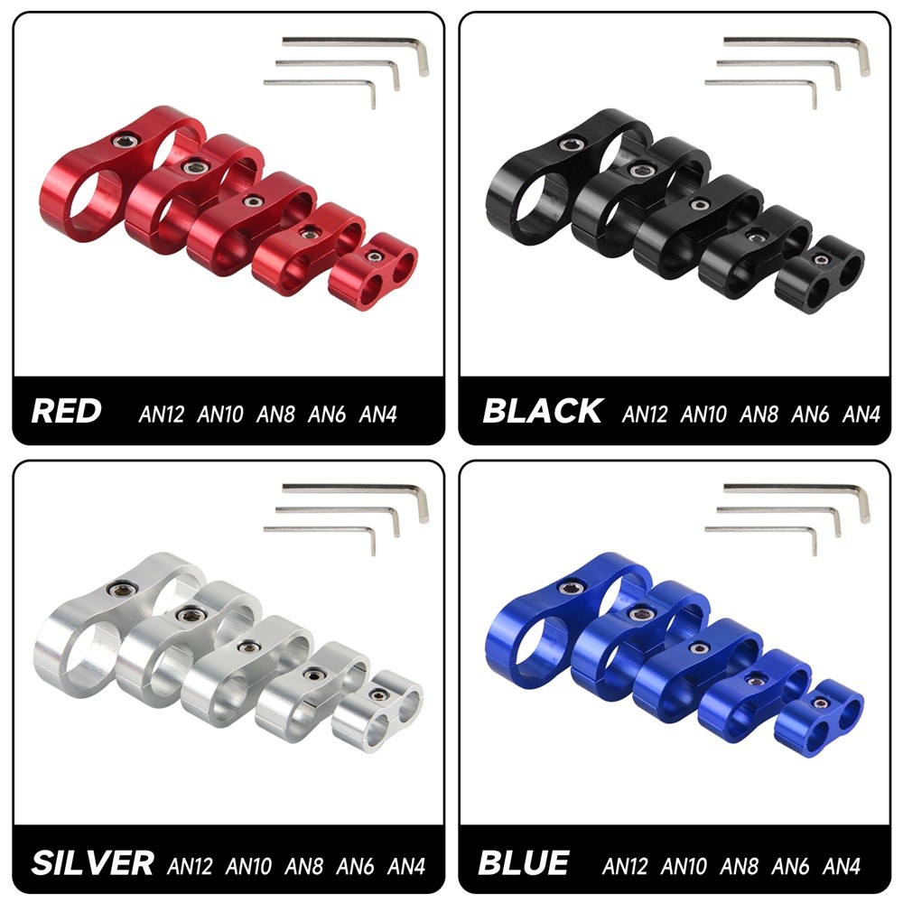 4pcs AN10 19MM 0.75” Braided Hose Separator Clamp Fitting Adapter Bracket SL