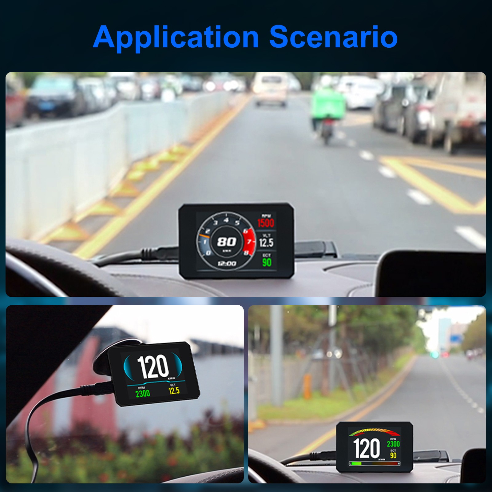 OBD2 Car HUD Speedometer Digital Head Up Display Odometer MPH Overspeed Warning