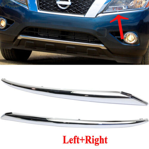Front Left and Right Bumper Trim Set For Nissan Pathfinder 2013-2016