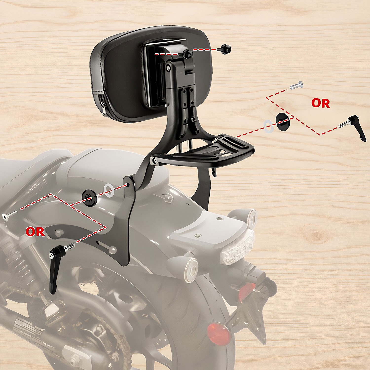 Multi-Purpose Backrest Sissy bar Fit For Honda Rebel 1100 CM 1100 DCT 2021-2025