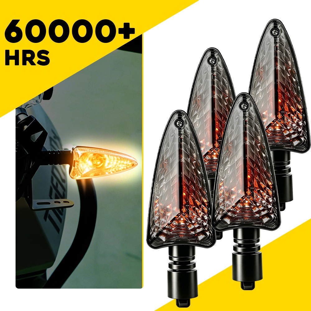 4PCS Smoke Turn Signal Tail Light Amber Fit Triumph Street Triple R/S 2008-2020