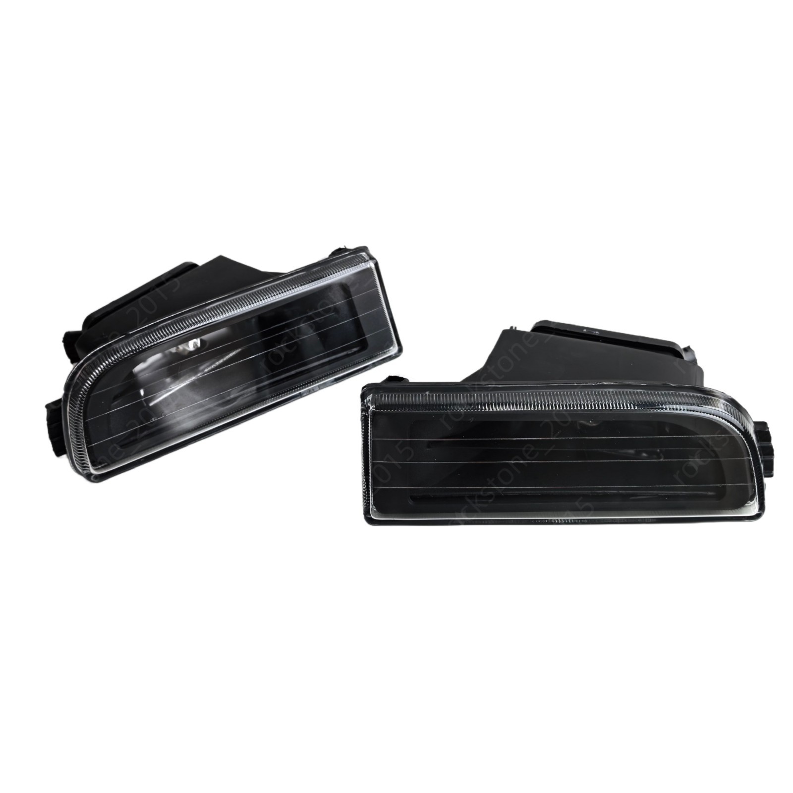 Pair Black Bumper Fog Light Lamp for 1995-2001 BMW 7 Series 740i E38 Glass Lens