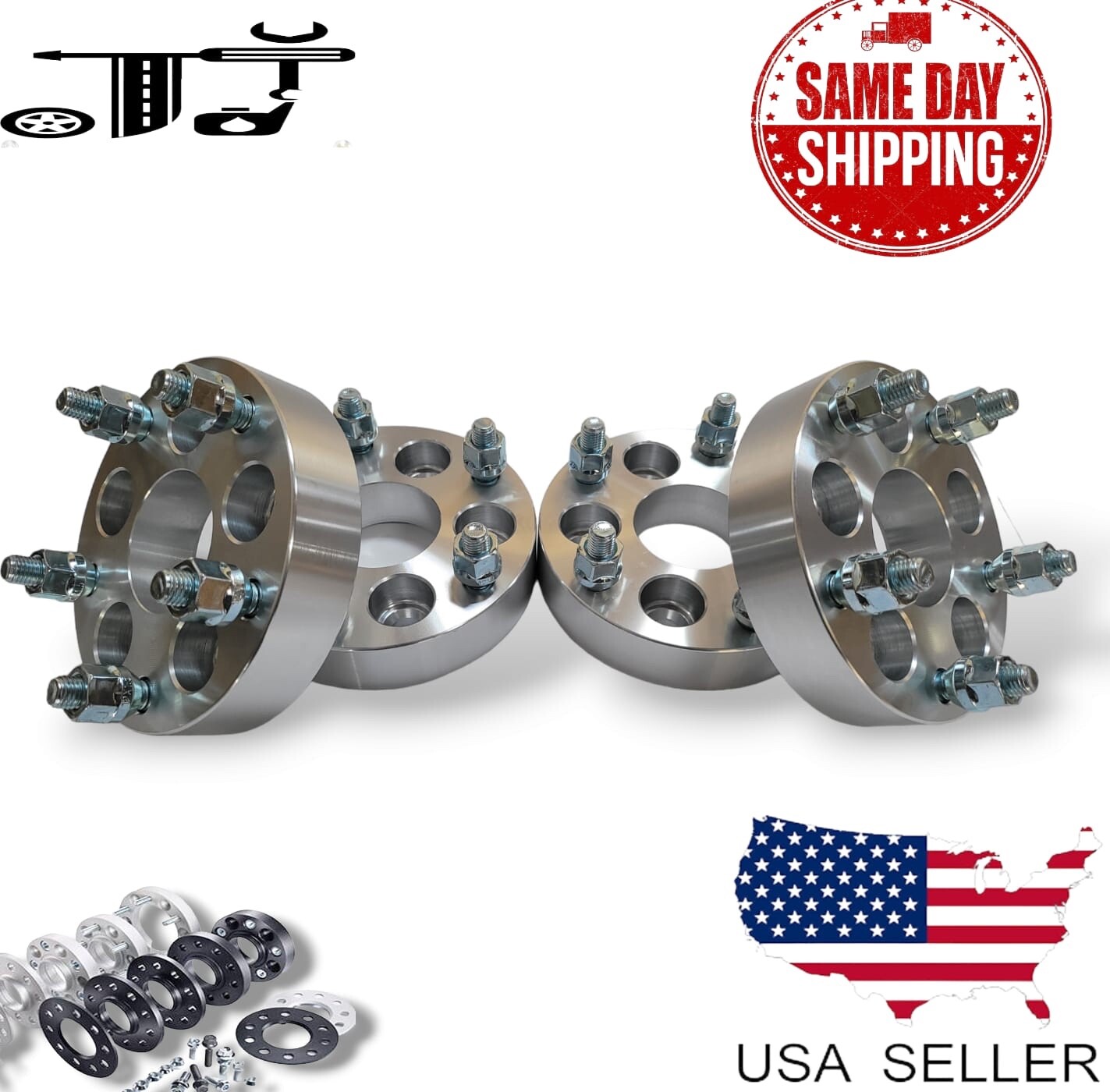 4PC WHEEL ADAPTER SPACERS 1″ THICK 5×4.5″ to 5×4.75″ OR 5×115 to 5×120