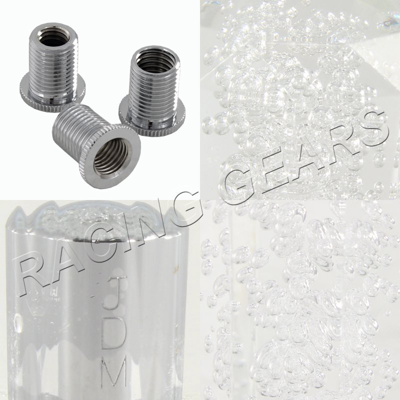 VIP JDM 60mm Transparent MT Clear Diamond Crystal Bubble Shift Knob Universal 2