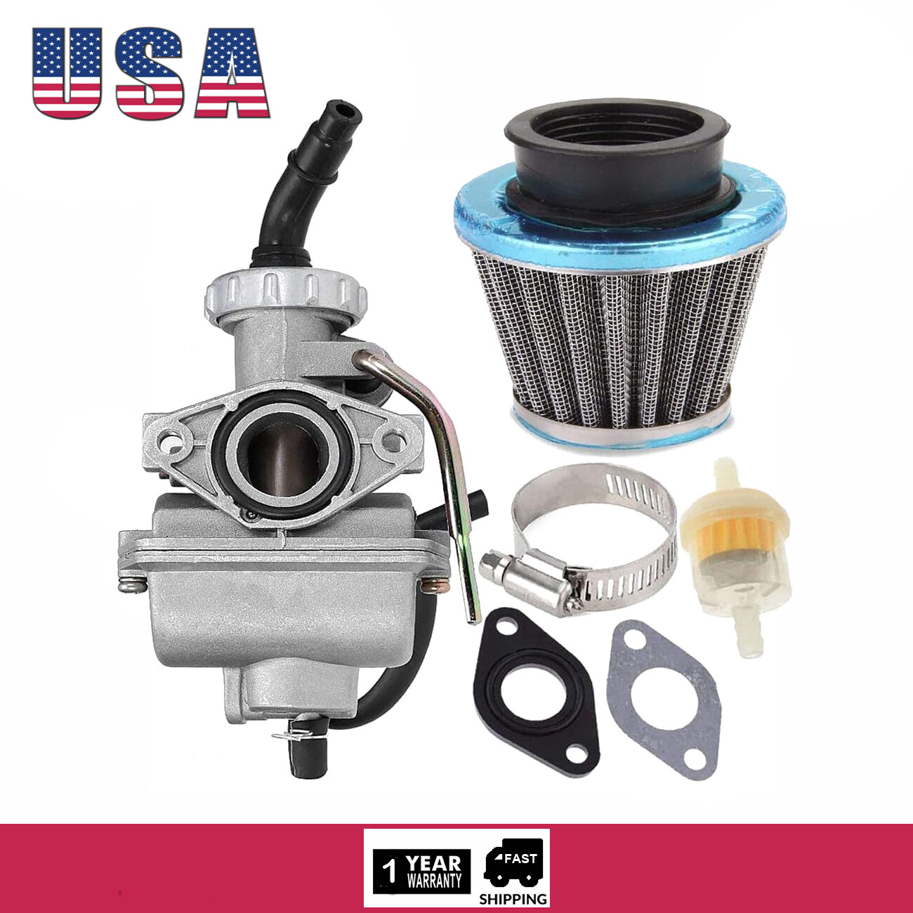 PZ20 Carburetor 50 70 90cc 100cc 110cc 125cc 135cc ATV Quad Go kart SUNL TAOTAO