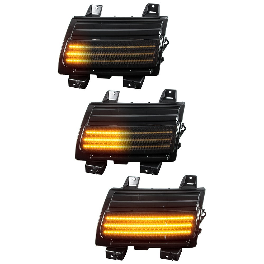 Sequential Smoked LED Turn Signal Lights For Jeep Wrangler JL 2018-2023