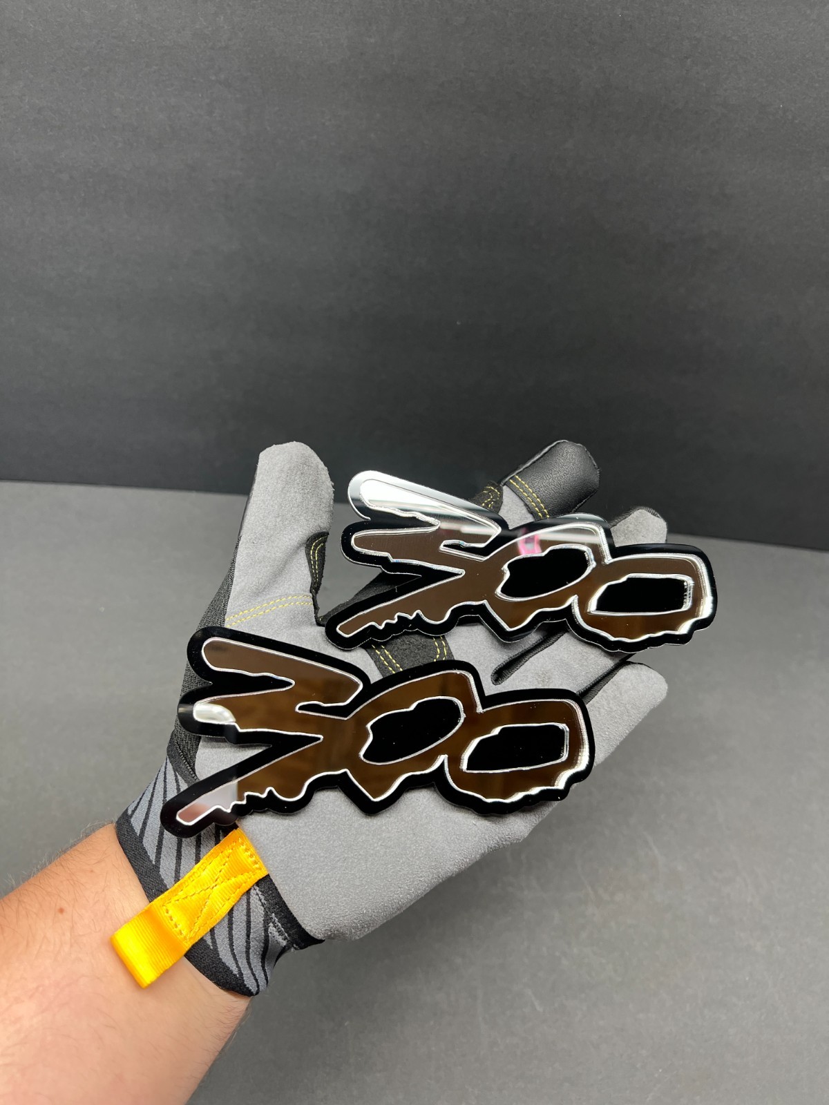 2PC MIRROR SILVER 300S Car Emblem Fender Badges Custom Design Aggressive