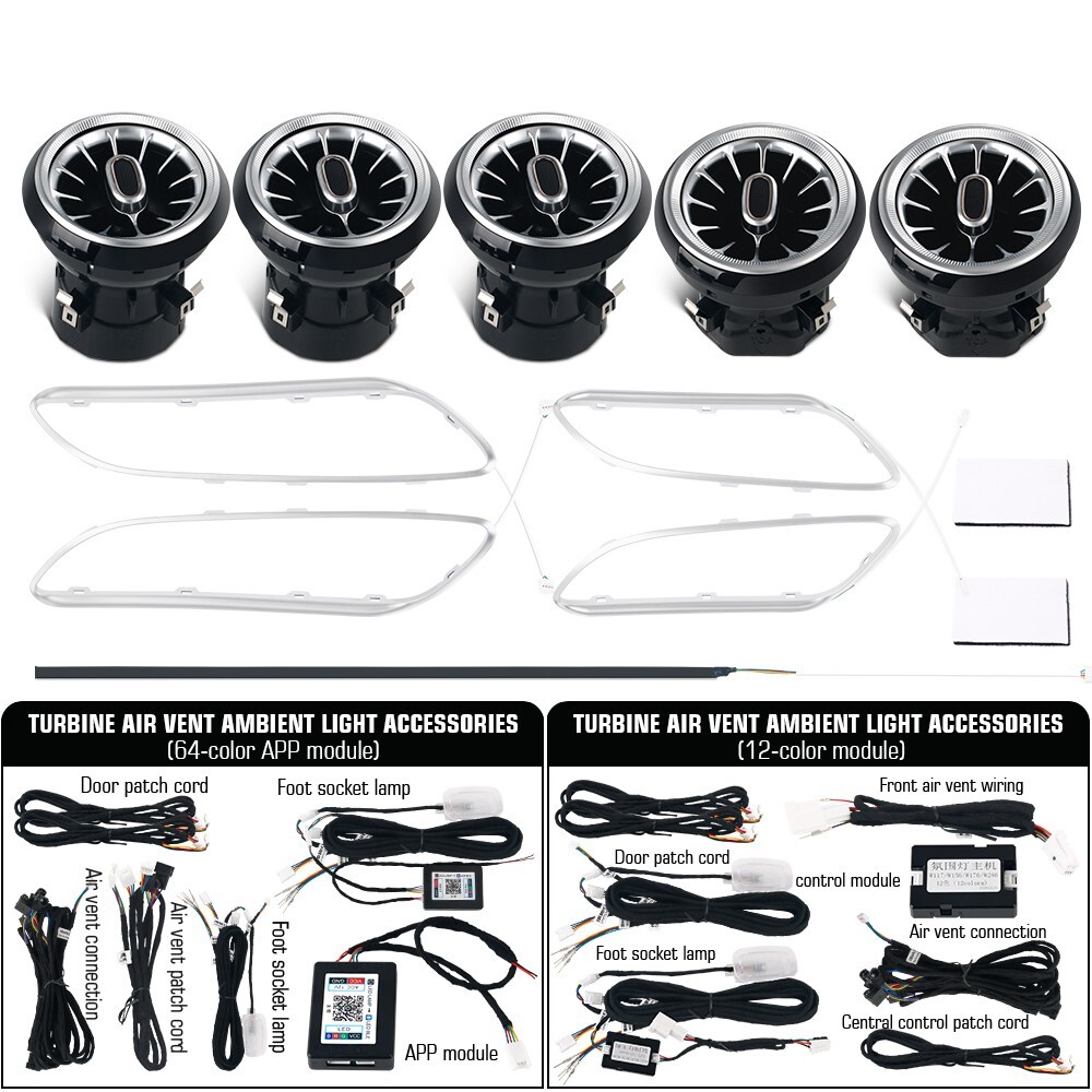 LED Air Vent Ambient Light APP For Mercedes Benz W117 CLA180 CLA200 CLA250 CLA45
