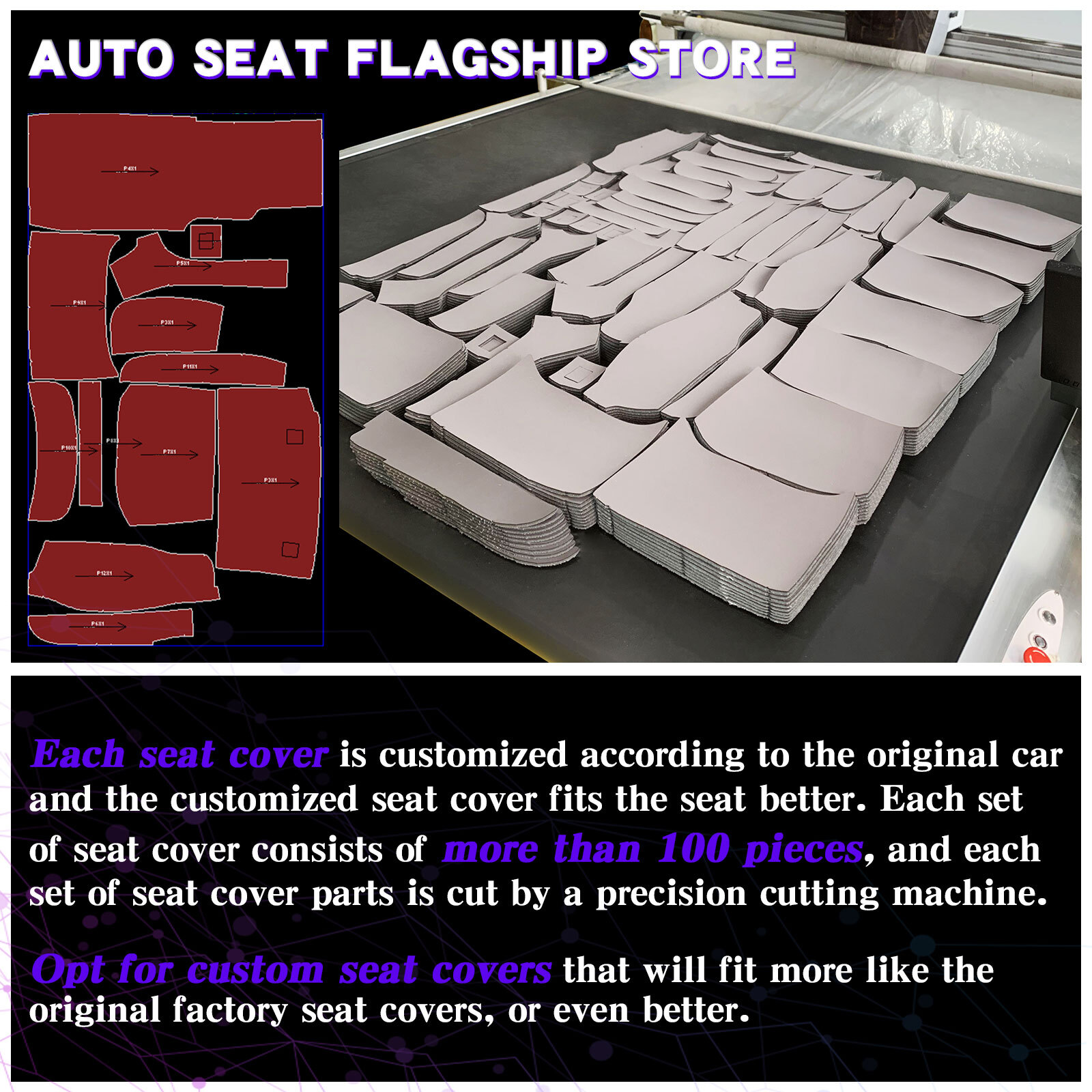 Armrest Leather Black Cover For 2008-2020 Dodge Grand Caravan Seat RED seam