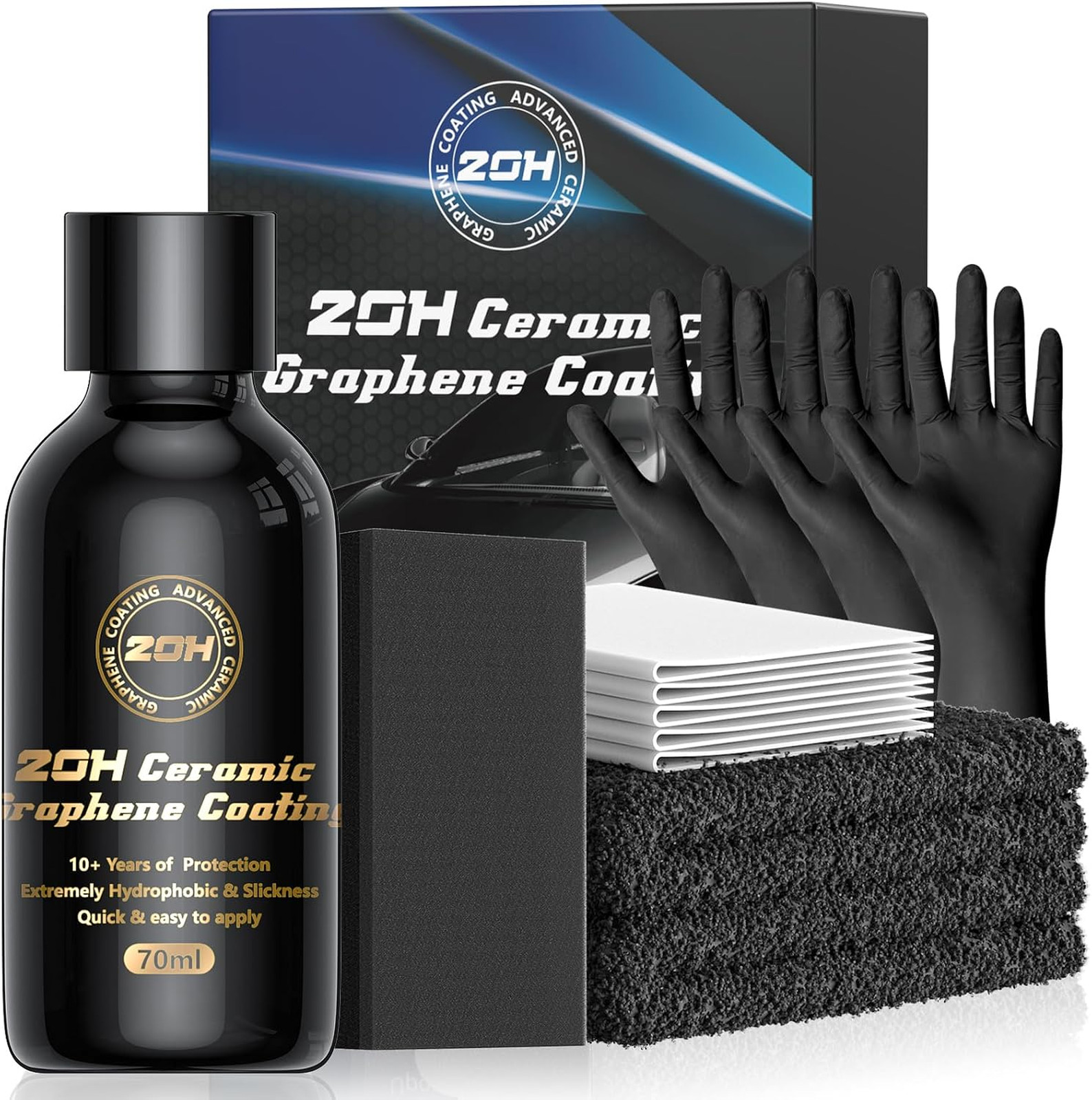 Professional Graphene Ceramic Coating for Cars 70ml, Hydrophobic Scratch UV
