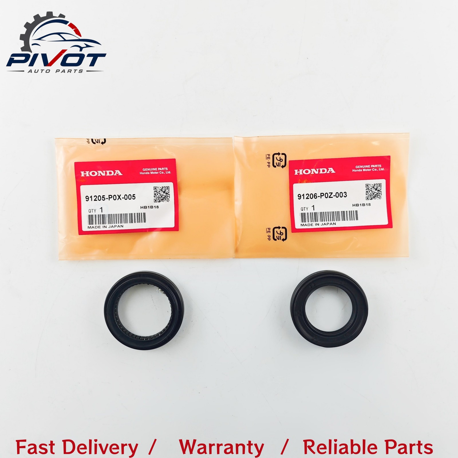 91206P0Z005 91205P0X005 OEM Left+Right Side Drive Axle Seal Set For Acura Honda