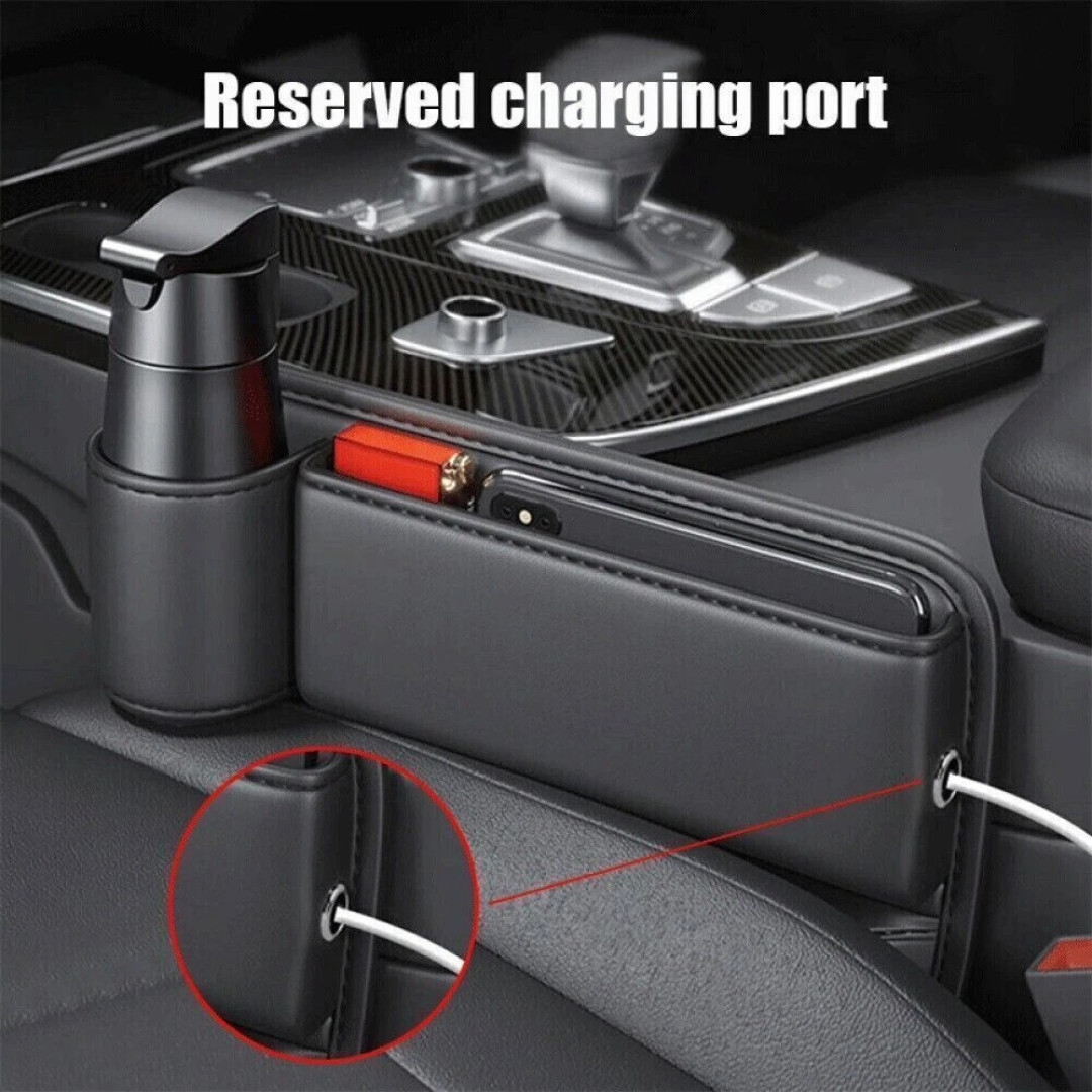 Left Side Car Seat Gap Filler Storage Bag Organizer Box Phone Holder Accessories