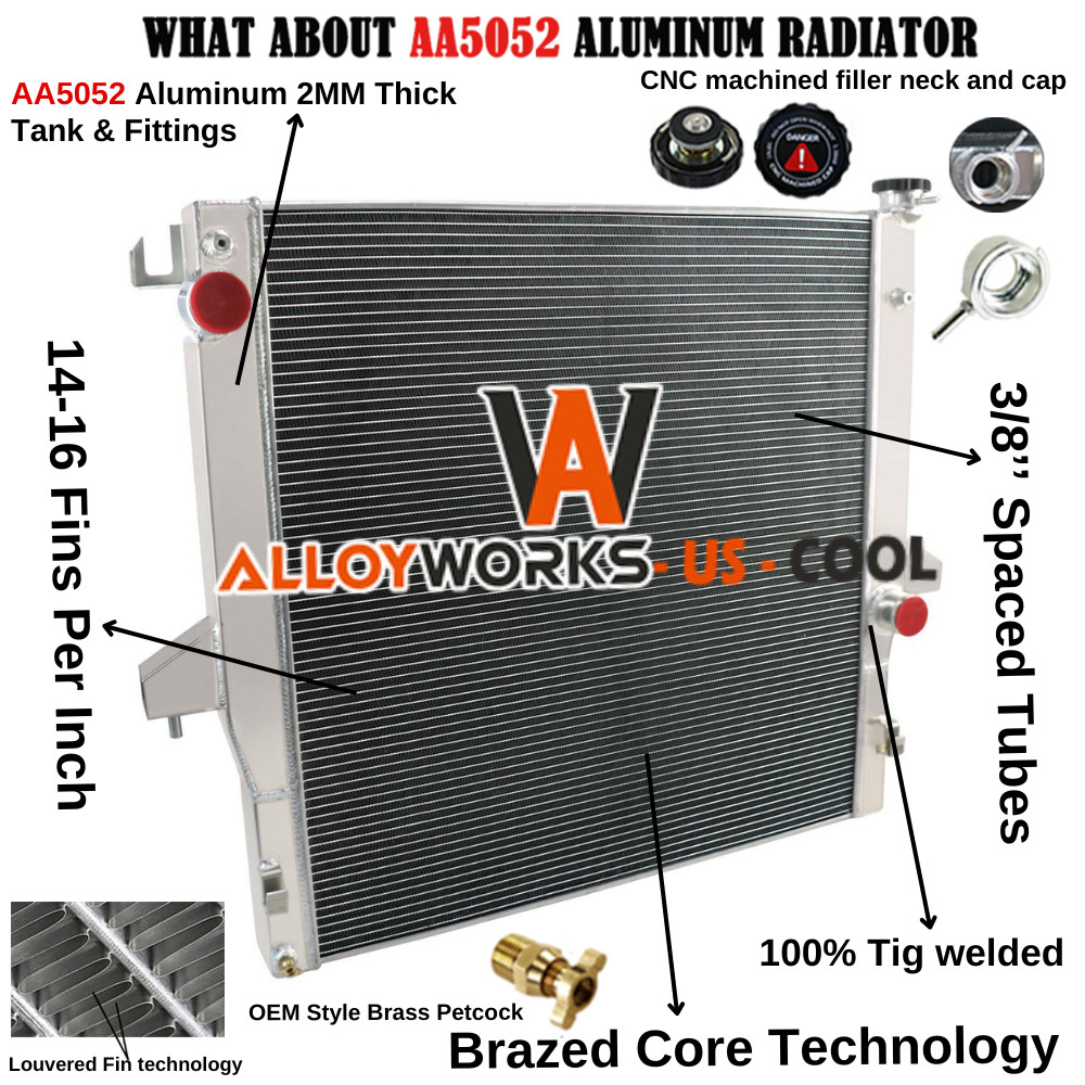 3 Row ALLOY Radiator For 2003-2009 2005 Dodge Ram 2500 3500 5.9L 6.7L Cummins.
