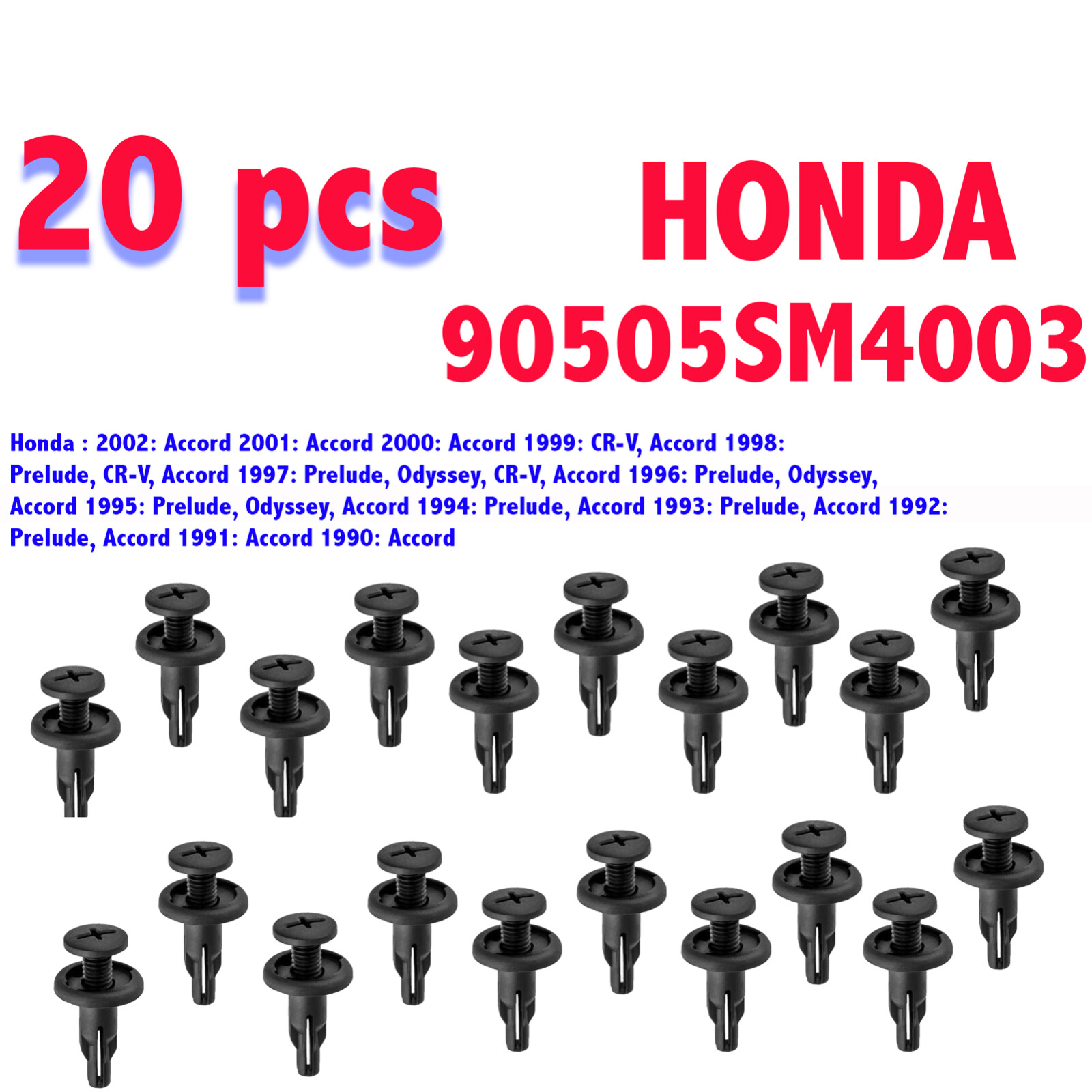 20pcs Push Type Retainer Garnish Clip Nylon A17057 For Honda 90505-SM4-003