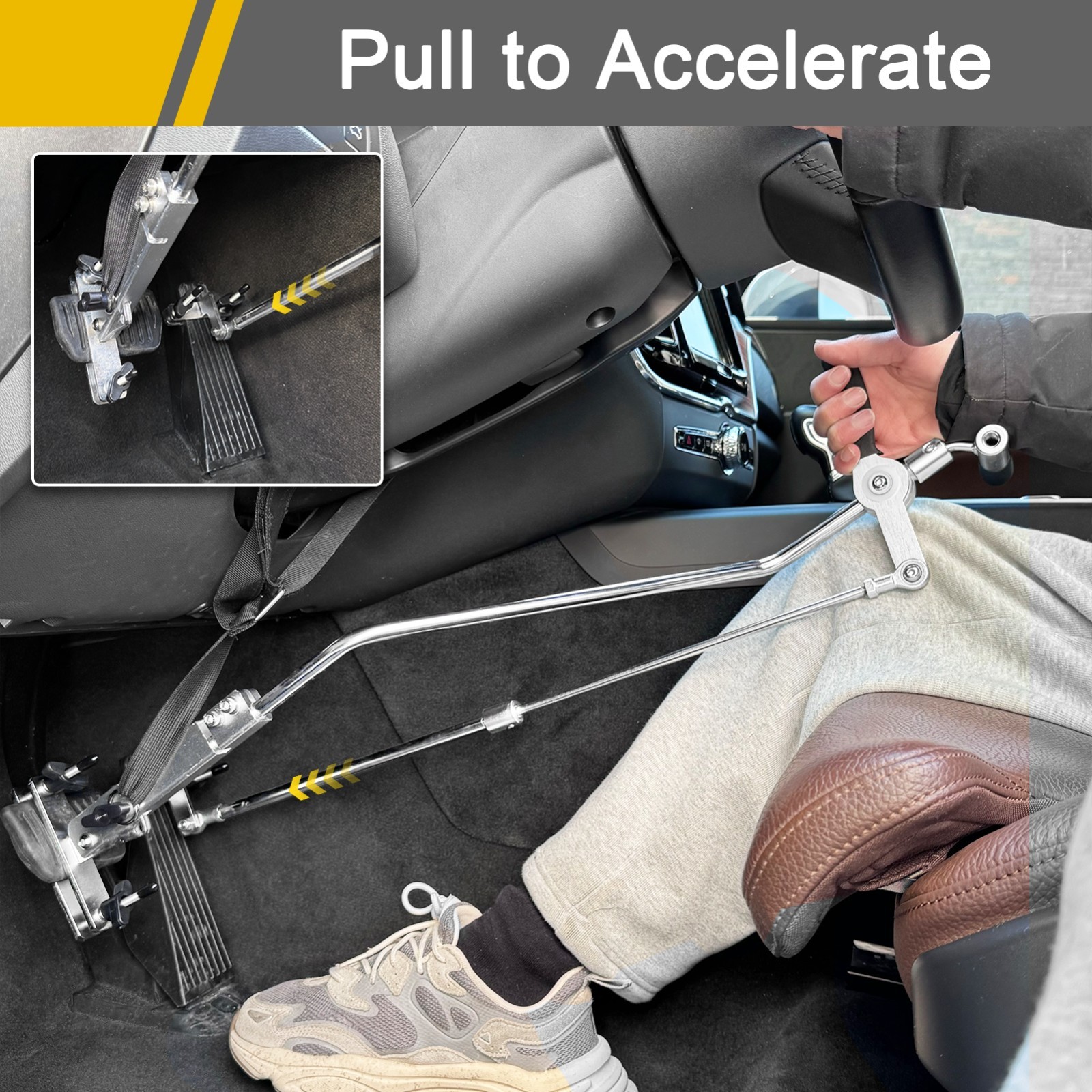 Hand Controls for Disabled Drivers, All-Metal Push/Pull Handicap Driving Aids