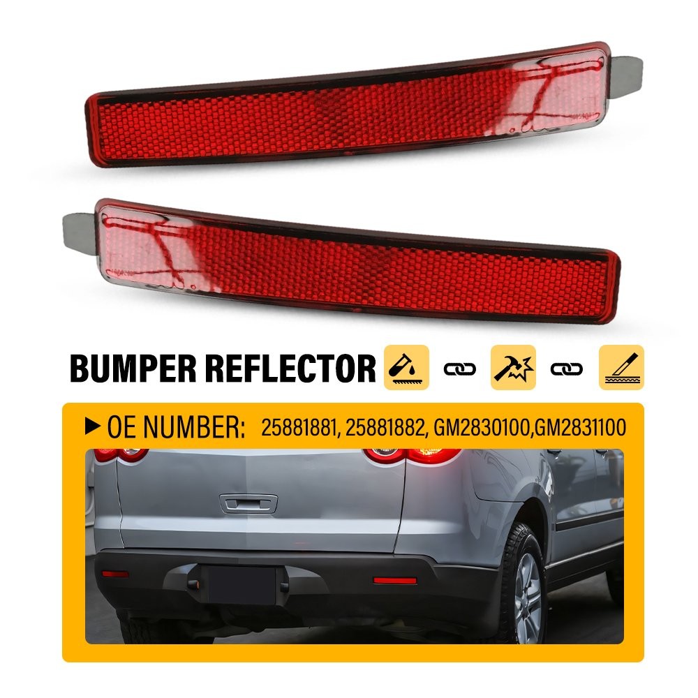Rear Bumper Reflector Set For 2016-2019 Ford Explorer FB5Z15A449D FB5Z15A449C