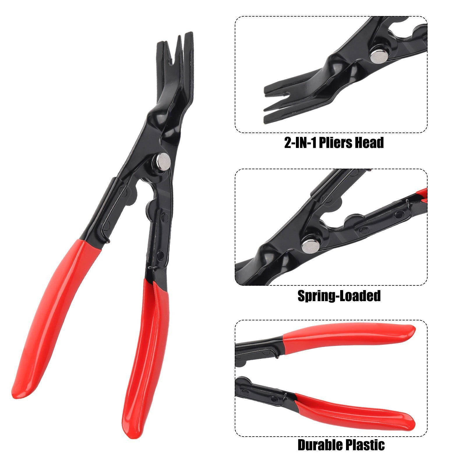 Door Trim Rivets Clips Pliers Fastener Remover Puller Pry Bar Tool Kit Trim Clip