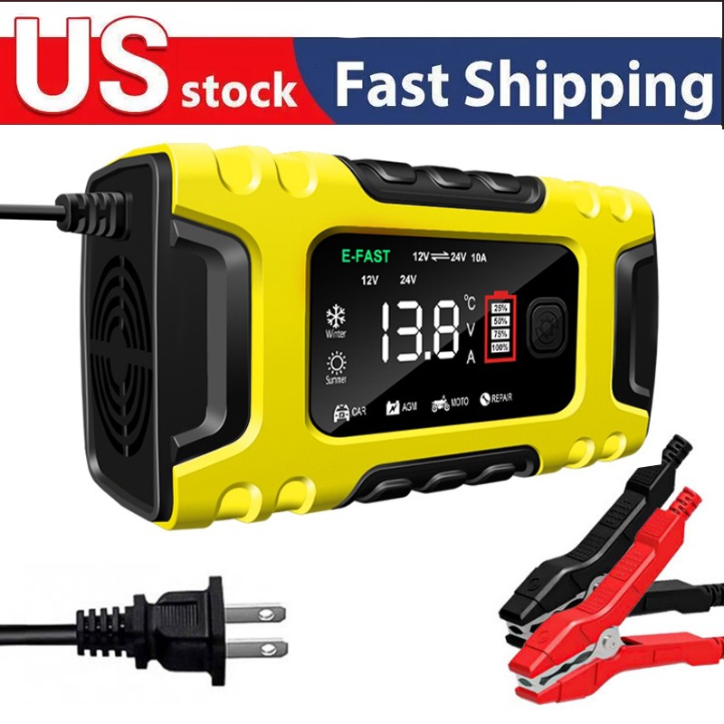 12V/24V 10A Lifepo4 Lead Acid Smart Battery Charger Maintainer for Truck Moto