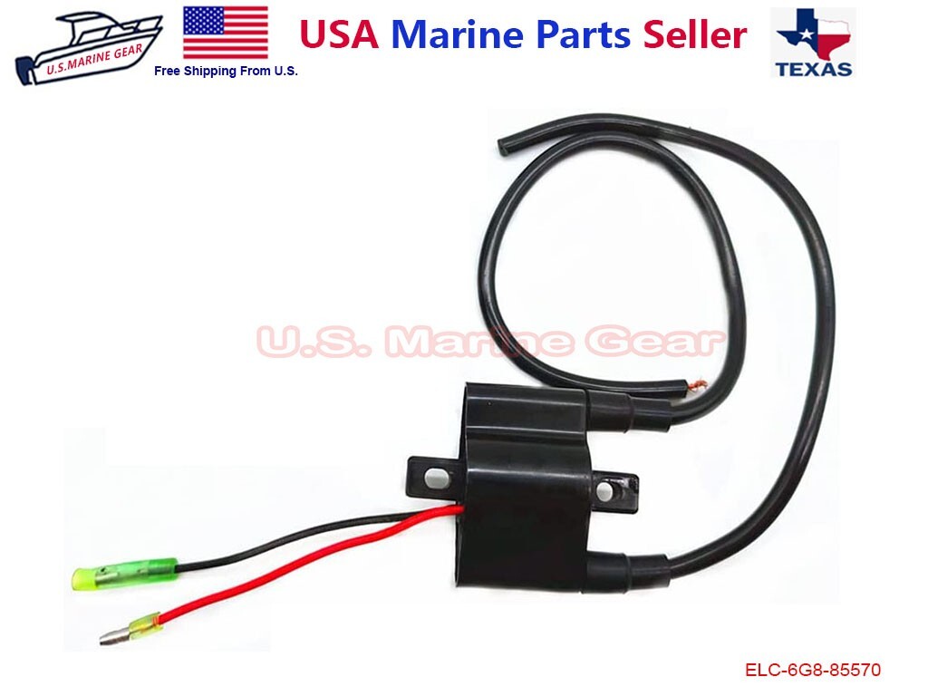 Yamaha Outboard Ignition Coil 6 8 9.9 15 20 25 HP 6G8-85570-21 6G8-85570-20