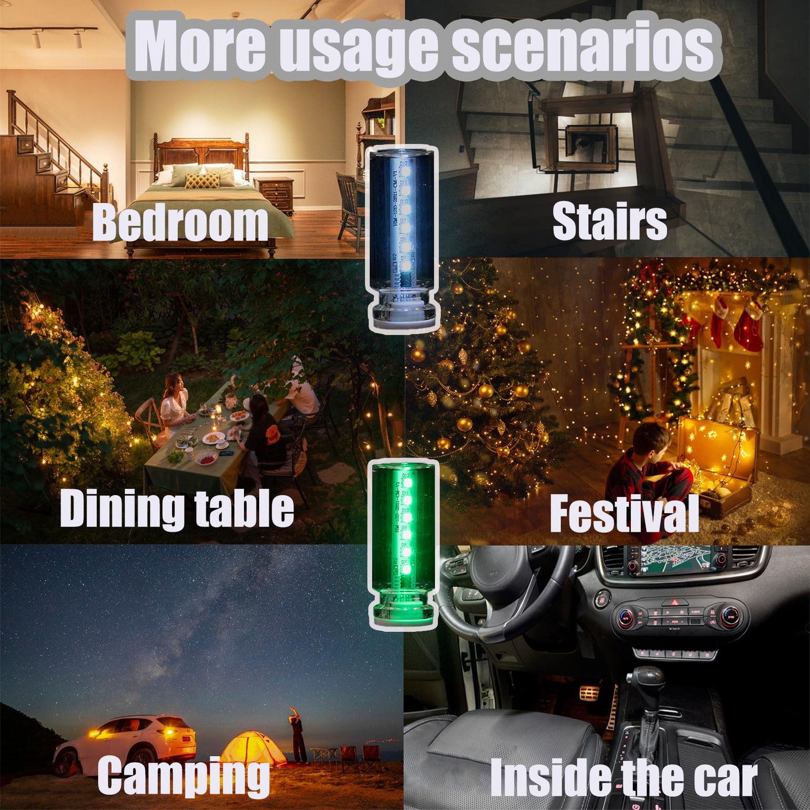 13 in 1 Car USB Night Light, Touch Adjustment Interior Lights, 1Pcs