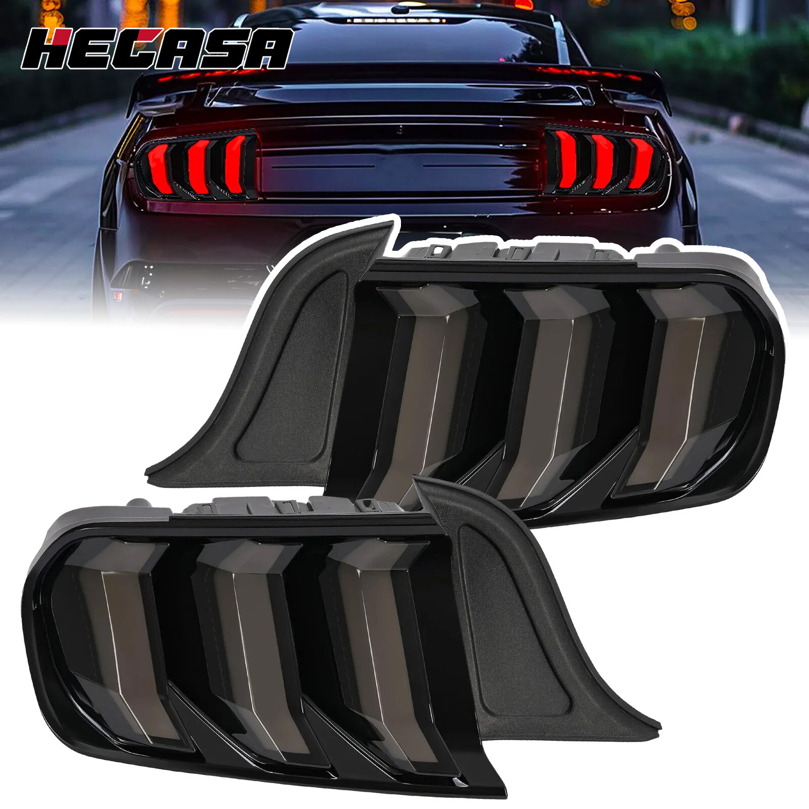 LED Tail Lights Sequential Turn Signal For Ford Mustang 2015-20 Left+Right Side