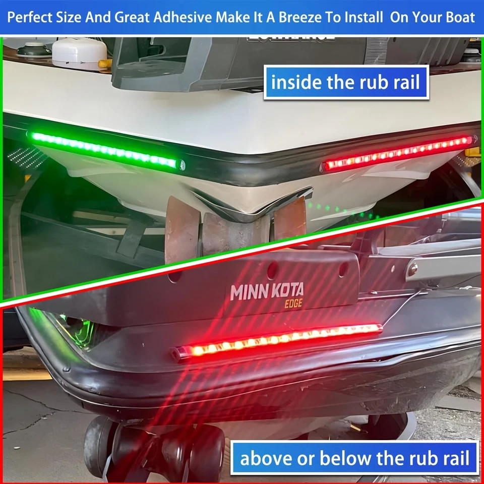 LED Boat Navigation Lights Red Green Marine Bow Lights Waterproof Strip