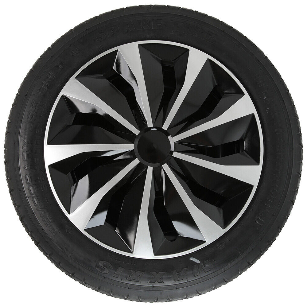 15″ Inch Set of 4 Wheel Covers Full Rim Snap On Hubcaps for R15 Tire & Steel Rim