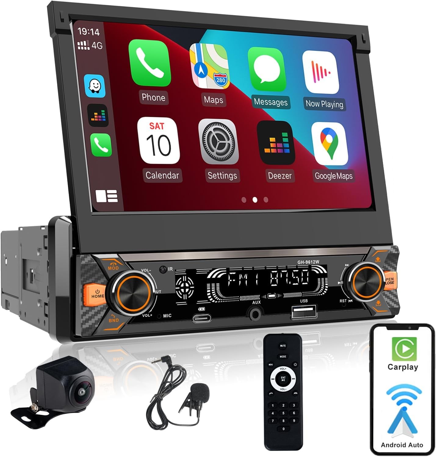 7″ Car Stereo Radio Single 1Din Flip Out Touch Screen MP5 Player USB Bluetooth
