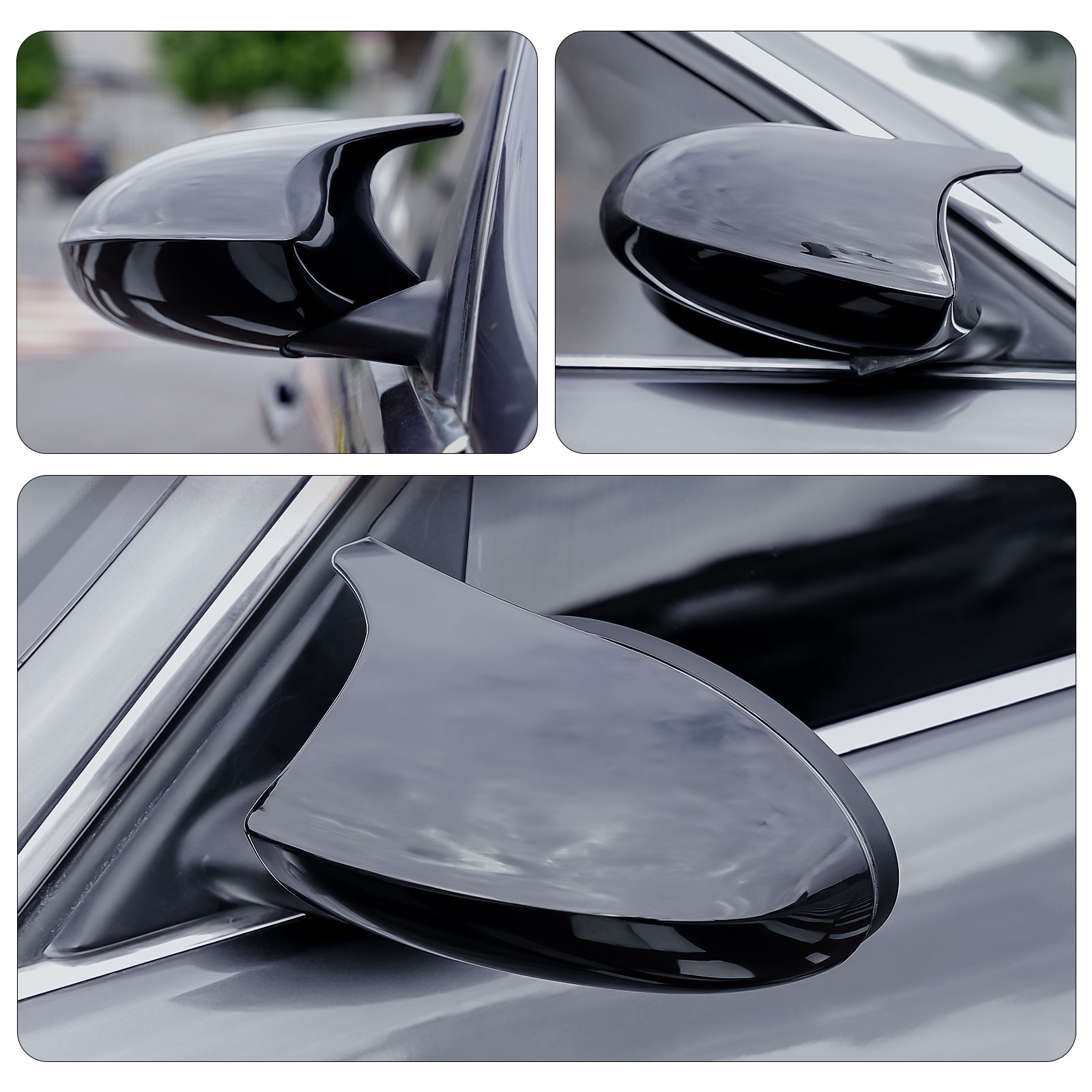 Pair For BMW E90 E91 E92 E93 PRE-LCI Gloss Black M3 Style Side Mirror Cover Caps